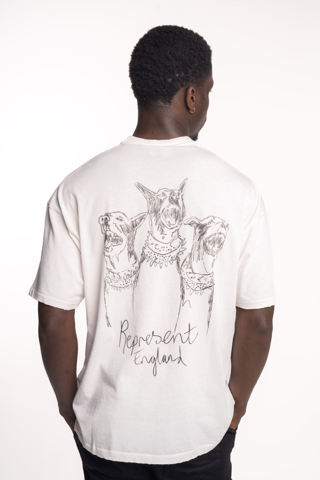 Represent Men's Hand Drawn Thoroughbred Dogs T Shirt | MLM100383-72 Flat White