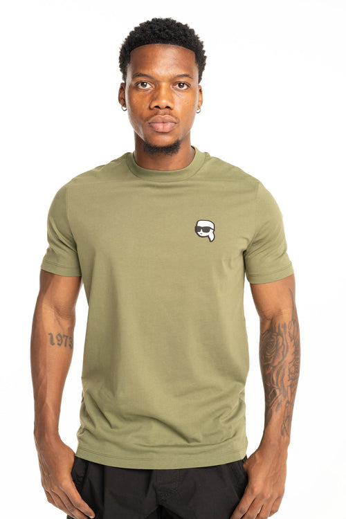 (Core) Karl Lagerfeld Mens Crewneck T Shirt Olive | 755710562224-550