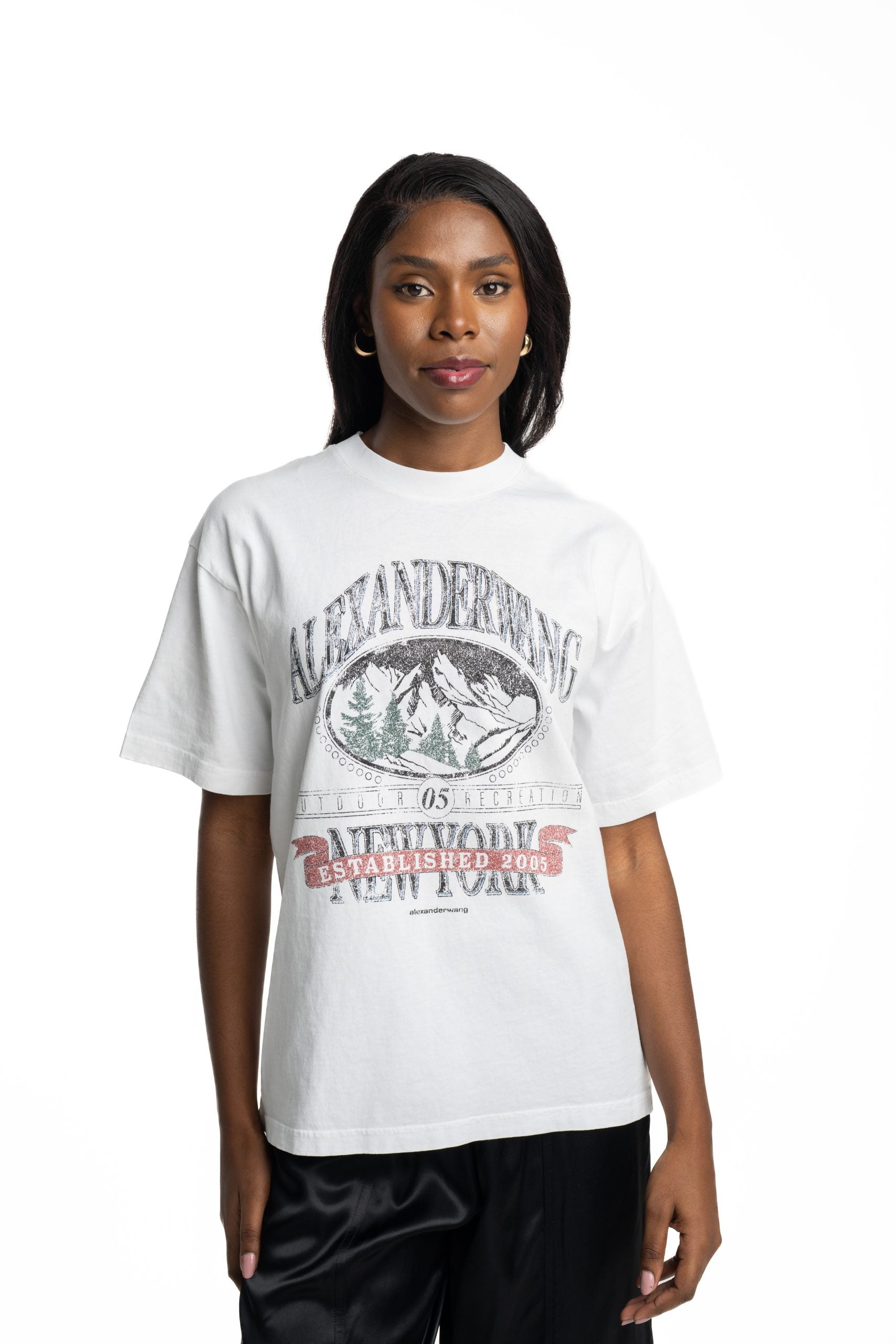 Alexander Wang Short Sleeve T Shirt w/ Graphic Vintage White | UCC4251851-120