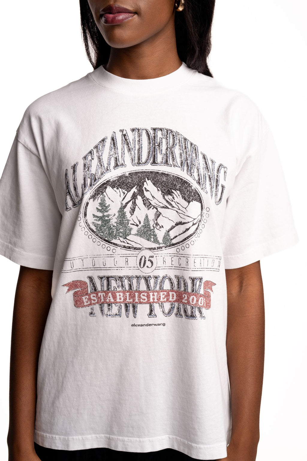 Alexander Wang Short Sleeve T Shirt w/ Graphic Vintage White | UCC4251851-120