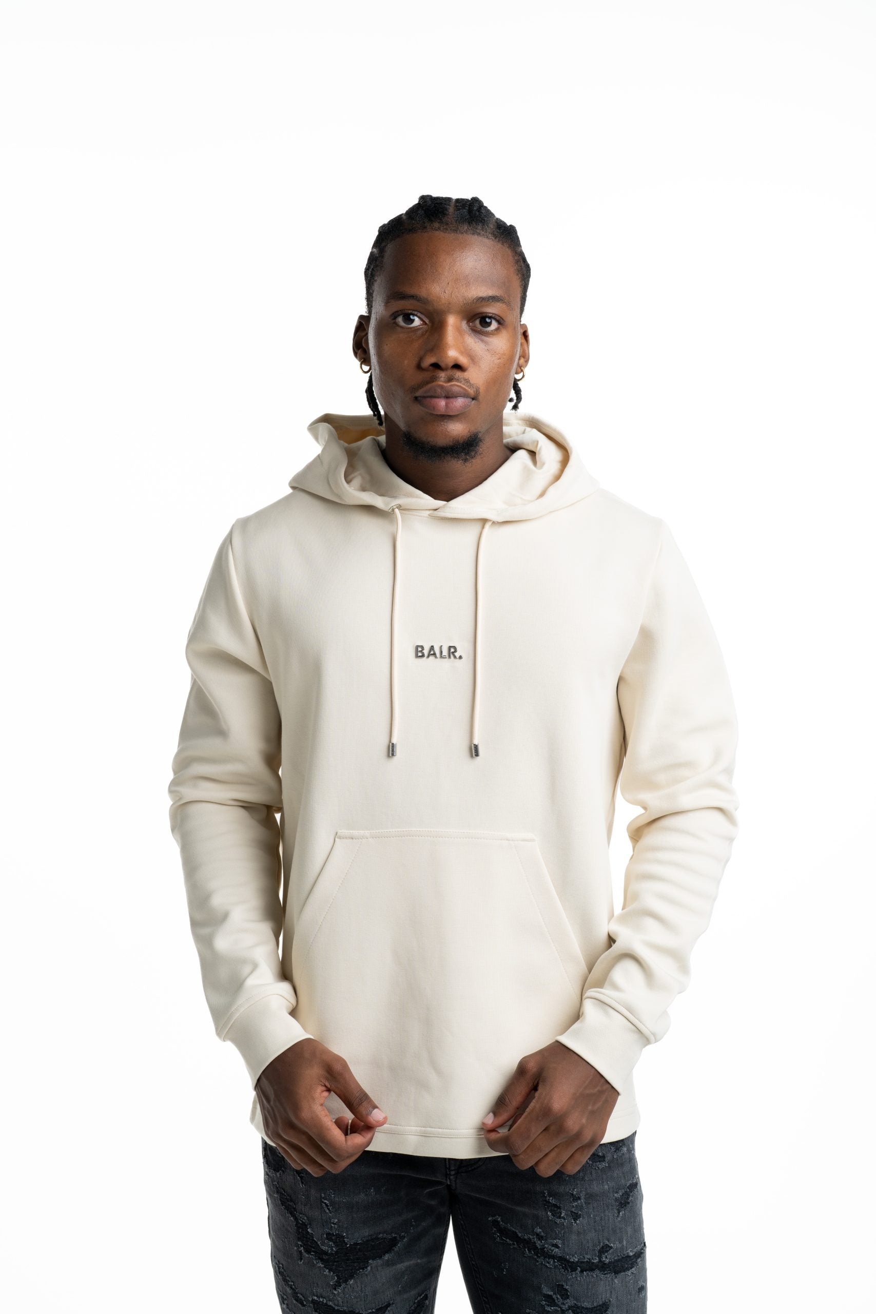 (Core) BALR Men's Q Series Regular Fit Hoodie | B1261.1113-White Swan