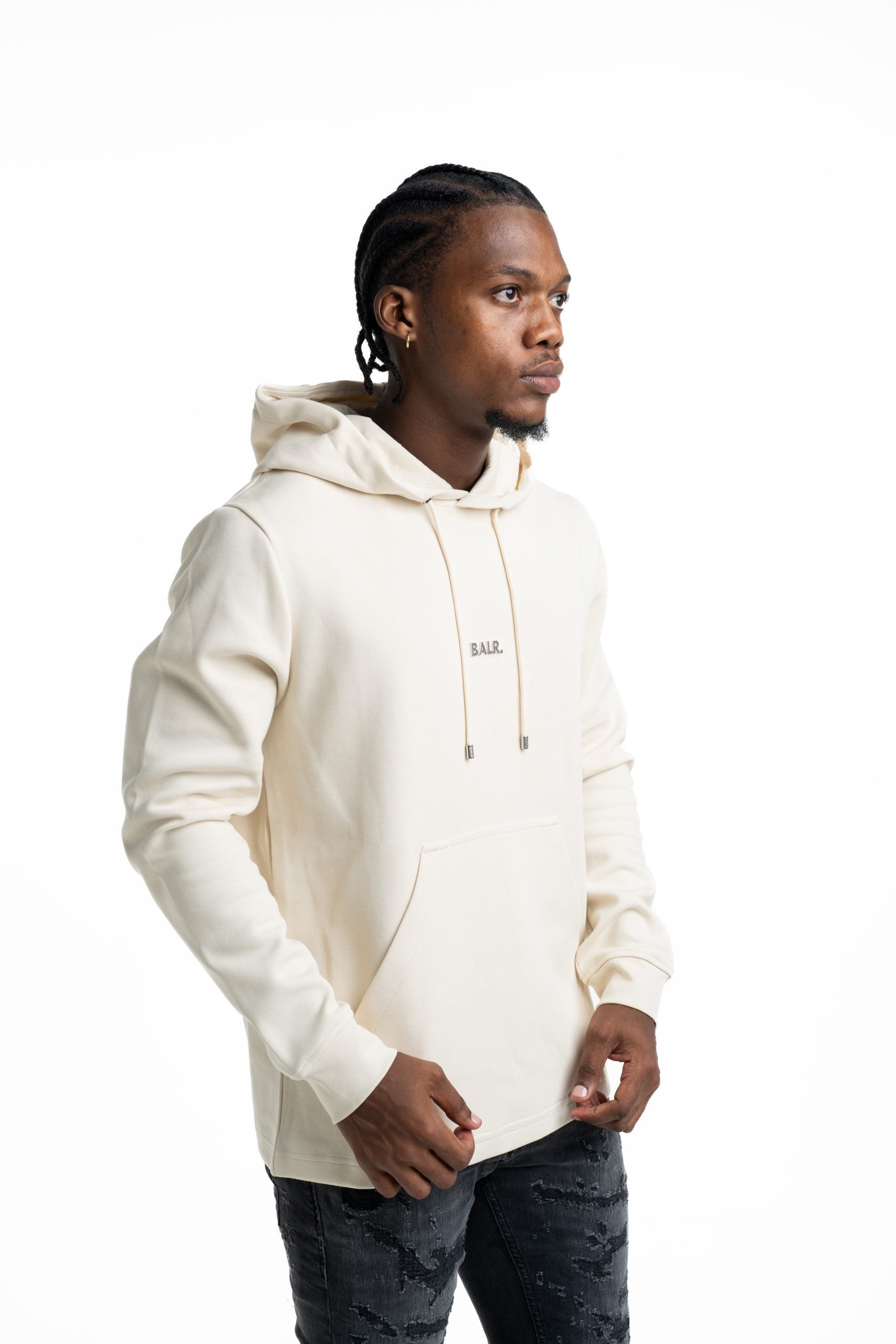 (Core) BALR Men's Q Series Regular Fit Hoodie | B1261.1113-White Swan