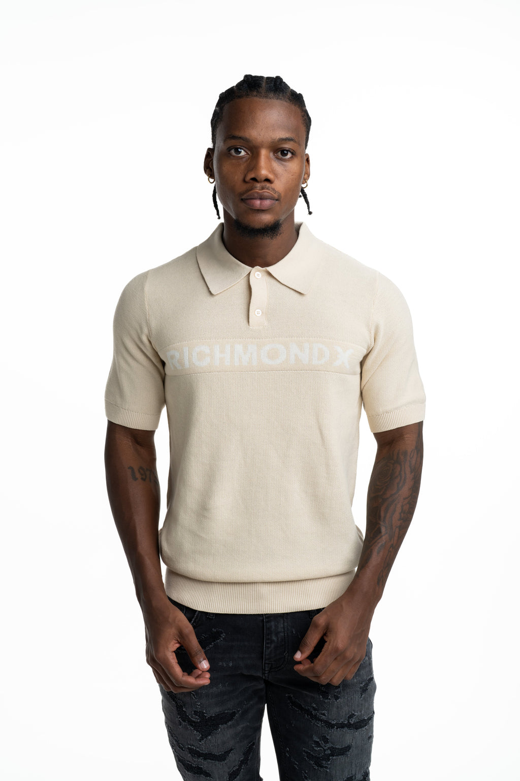 John Richmond Men's Kawim Polo | UMP26016POIR-Sandshell