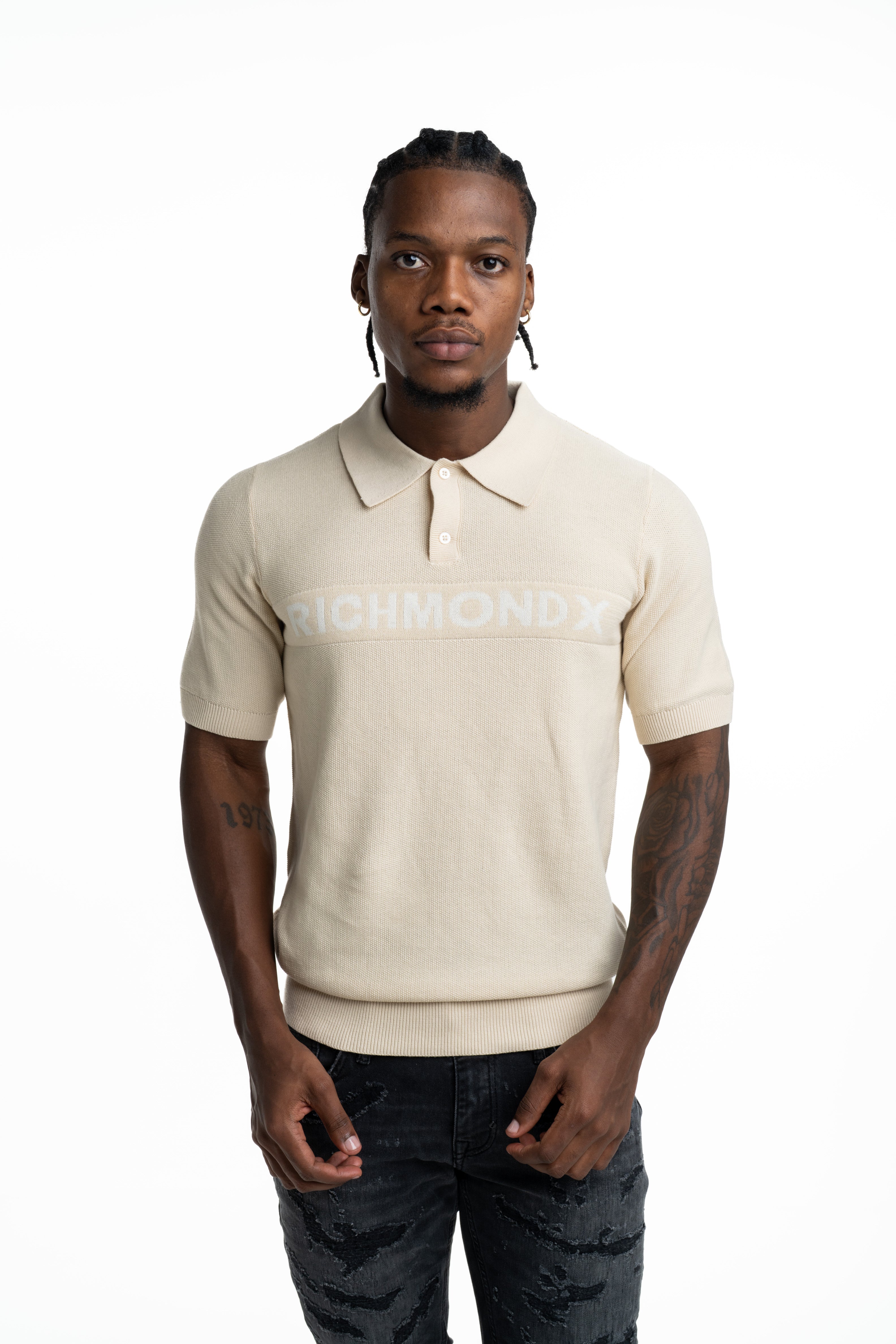 John Richmond Men's Kawim Polo | UMP26016POIR-Sandshell