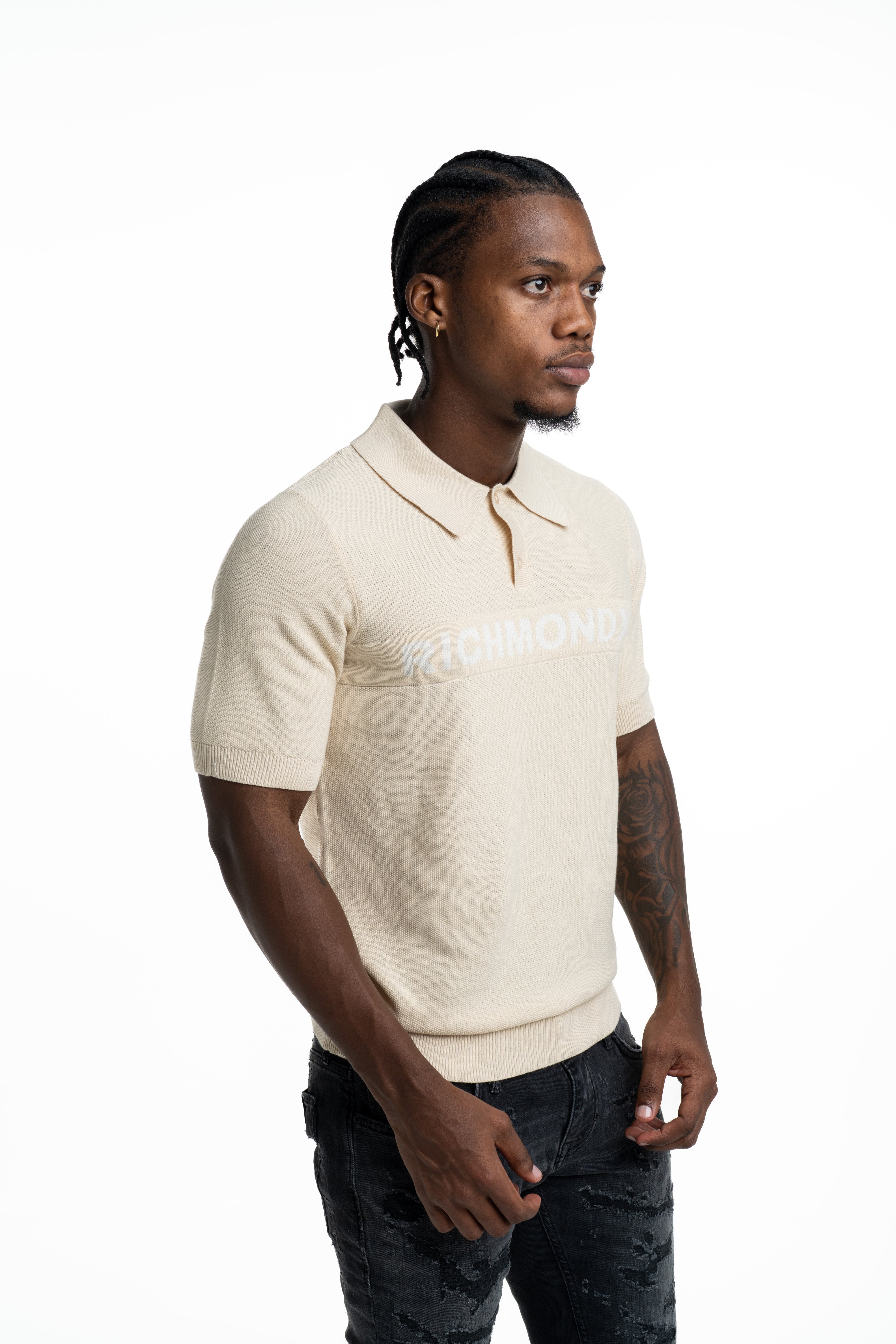 John Richmond Men's Kawim Polo | UMP26016POIR-Sandshell
