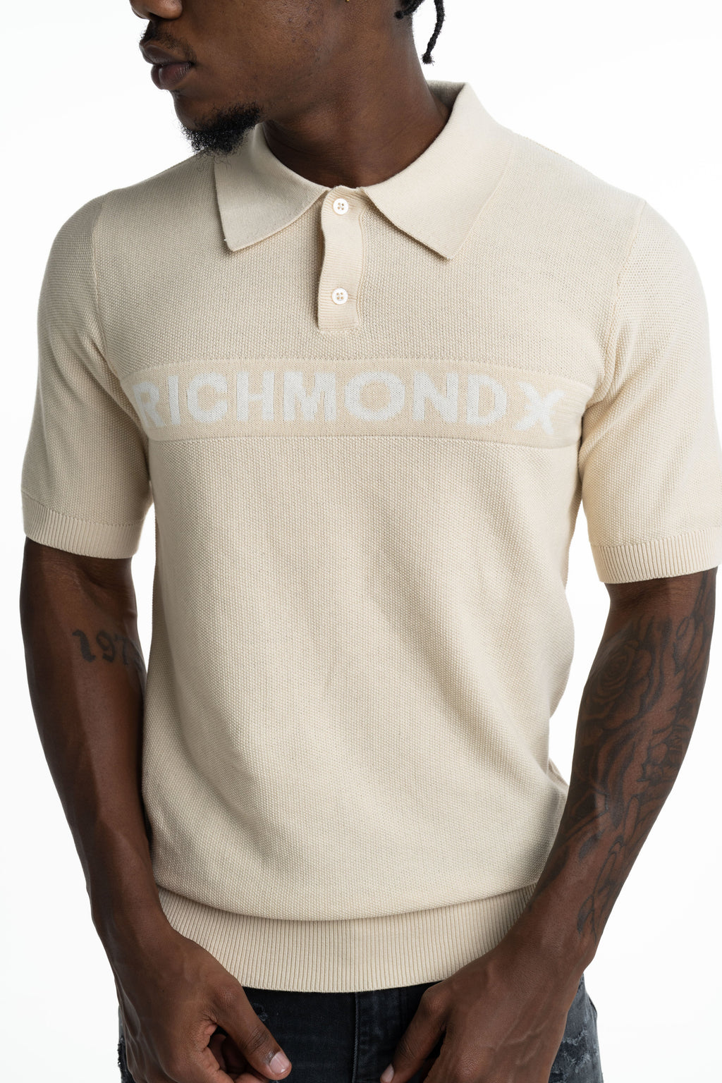 John Richmond Men's Kawim Polo | UMP26016POIR-Sandshell
