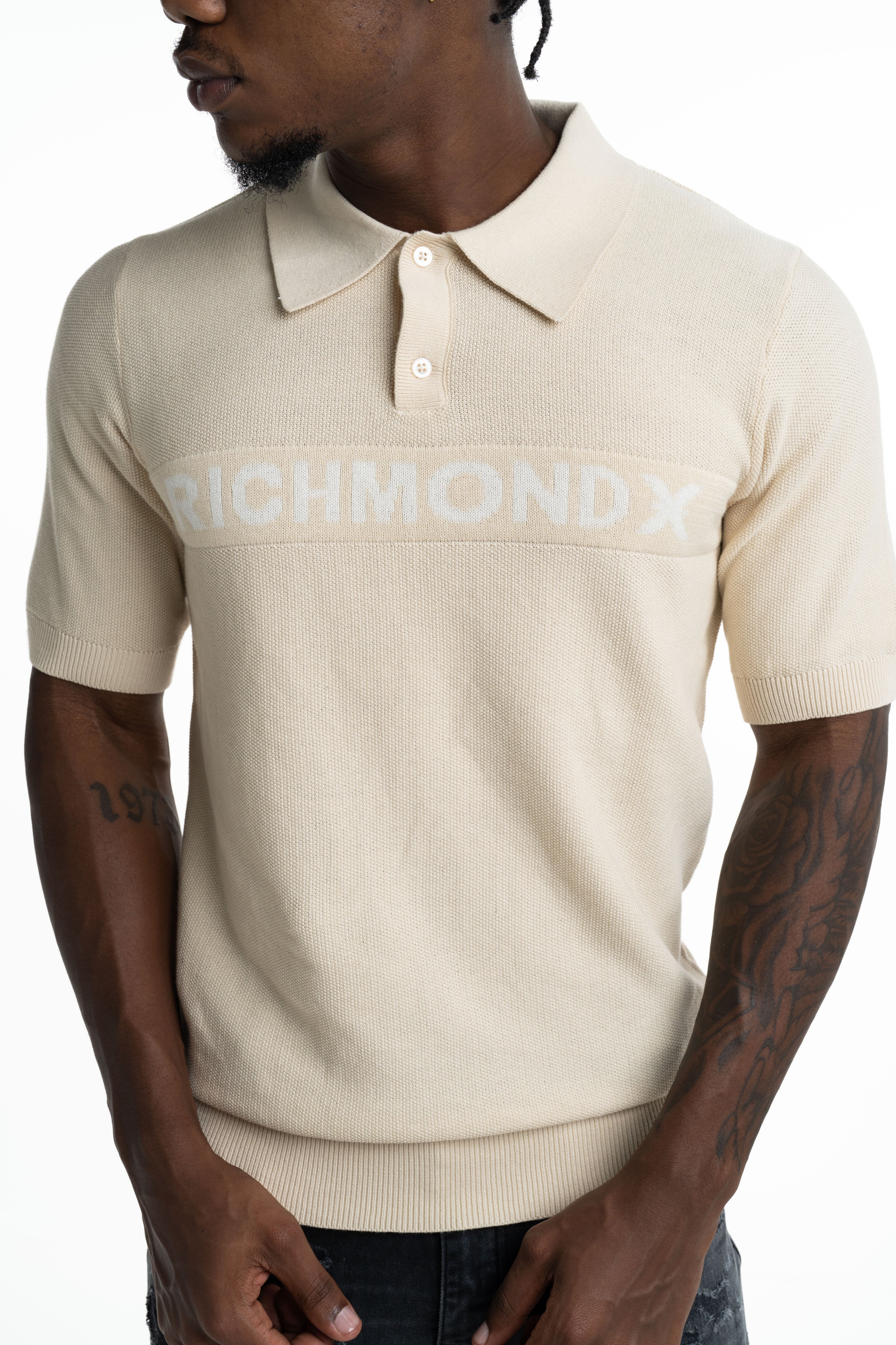 John Richmond Men's Kawim Polo | UMP26016POIR-Sandshell