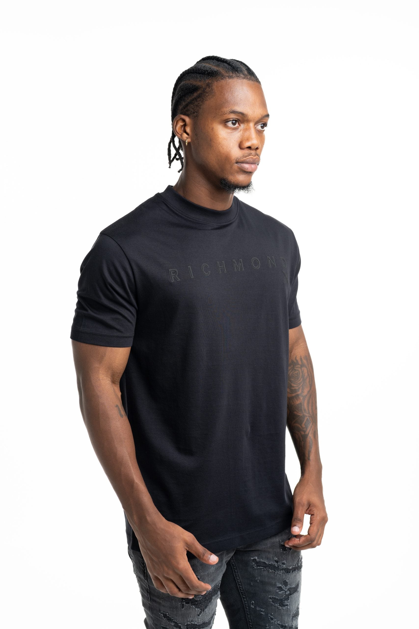 John Richmond Men's Miens Over T Shirt | UMP26012TSCKL-Black