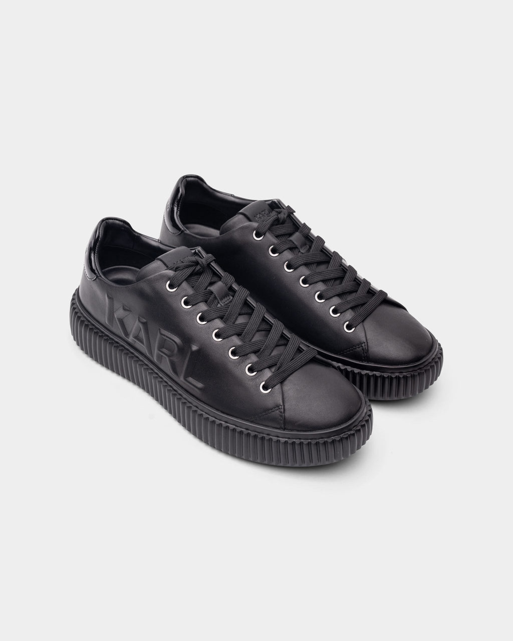 Karl Lagerfeld Men's Kaprika Geometrikarl Logo Black Lthr | KL24225-000