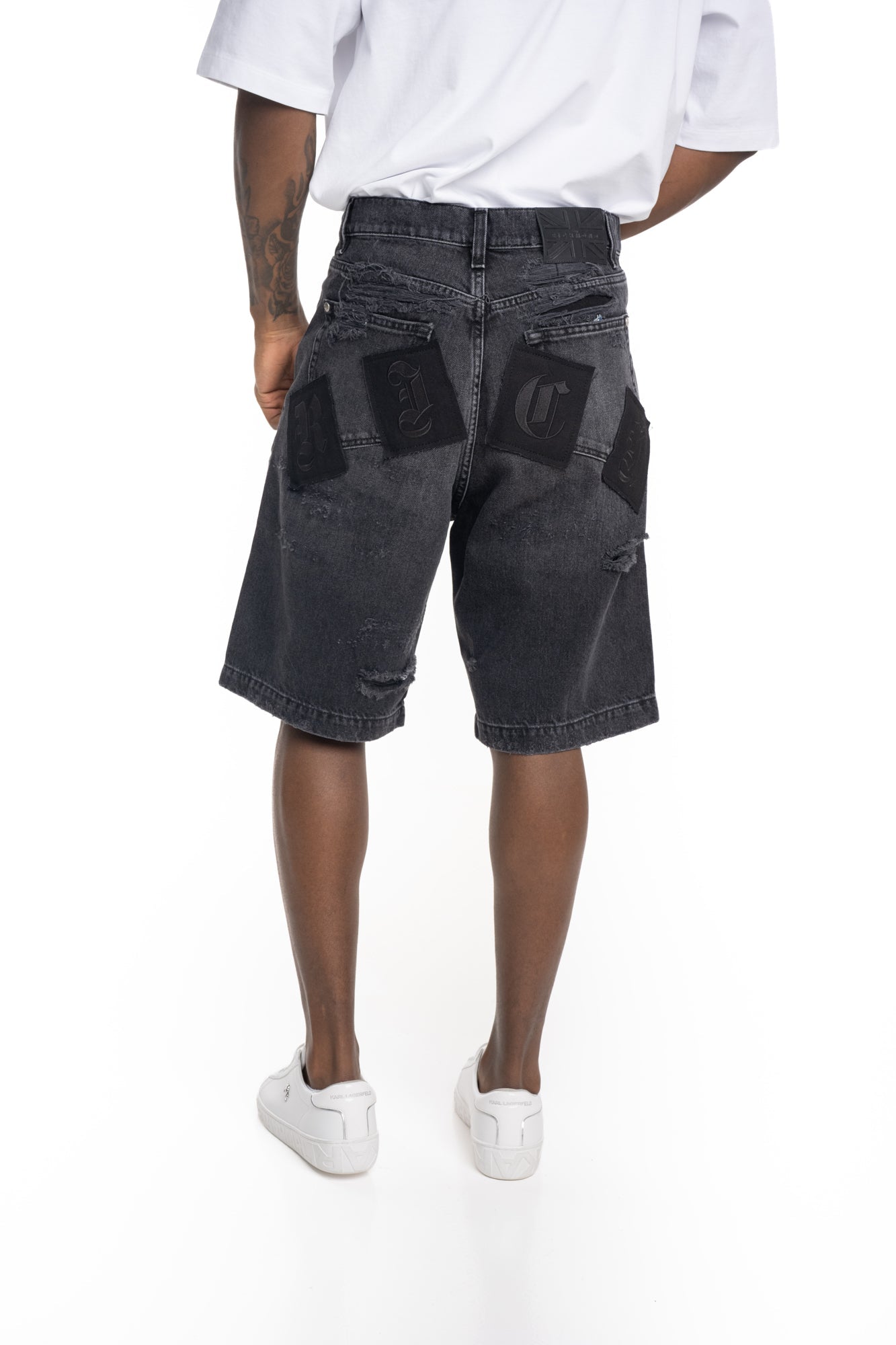 John Richmond Mens Bermuda Denim Omil | RMP26022BEI5-Black0