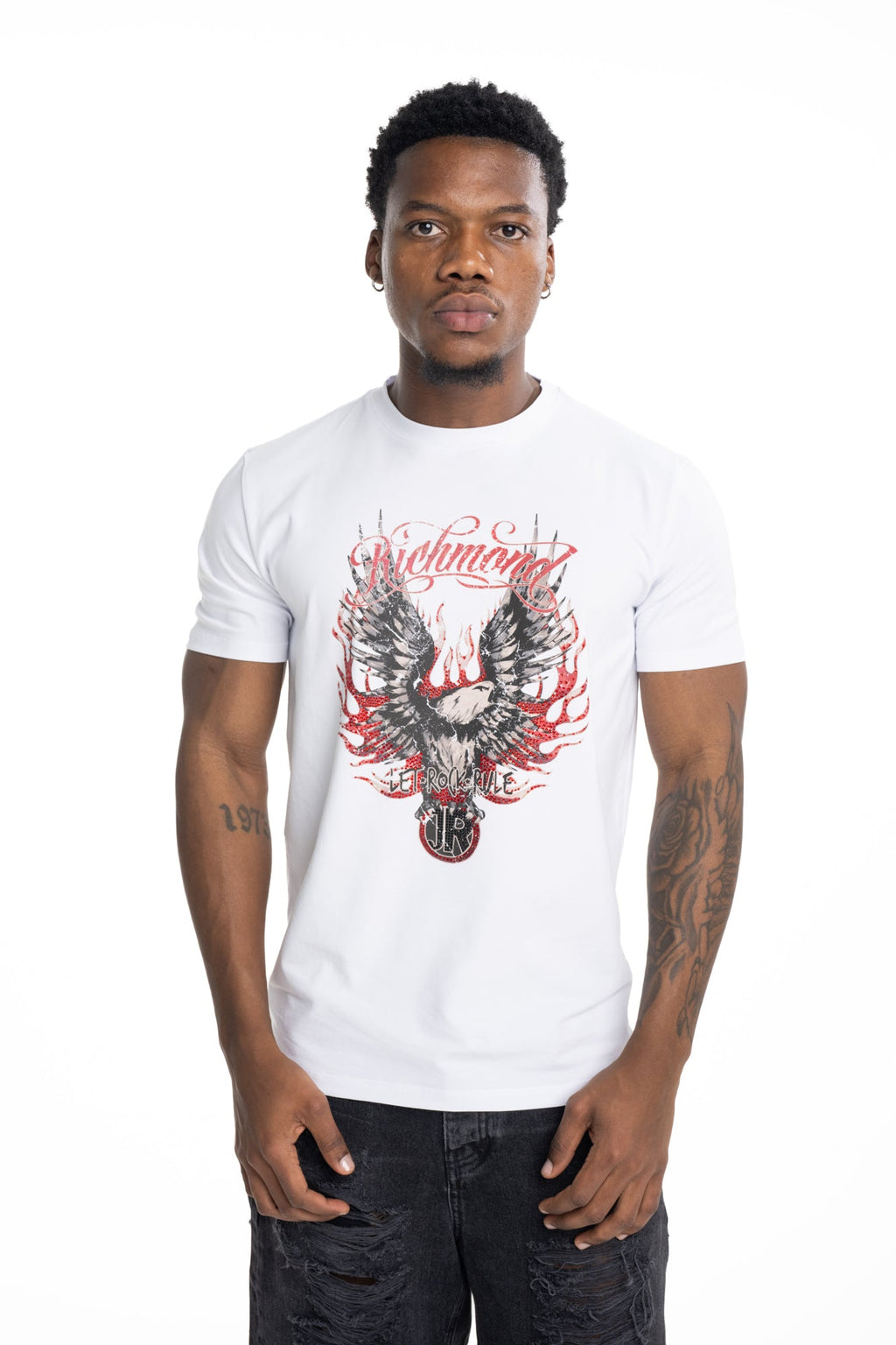John Richmond Mens T Shirt Pillai (Regular) | RMP26299TSM9-White