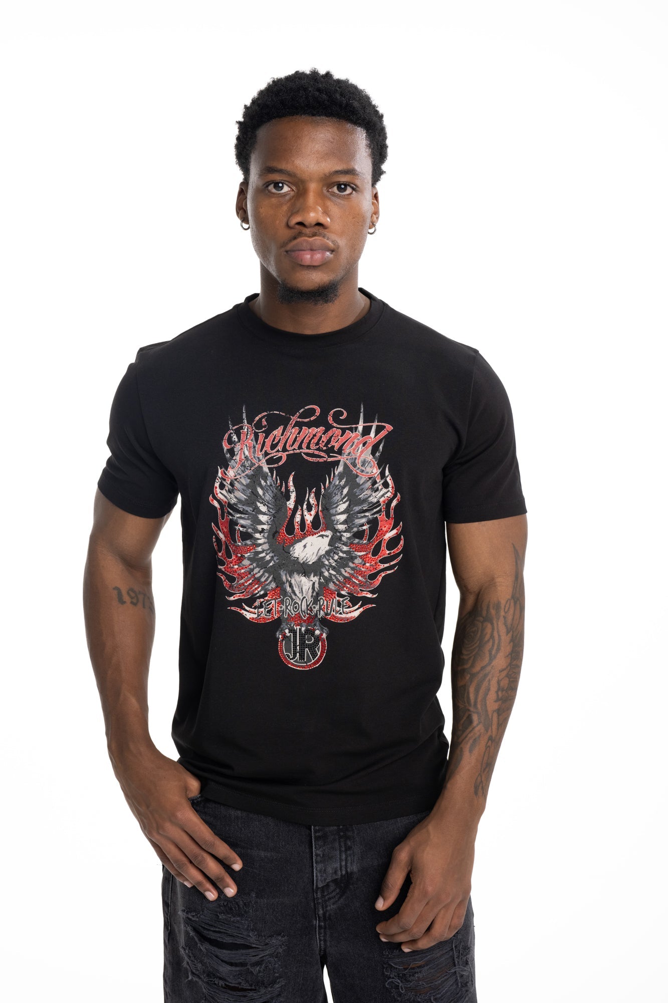 John Richmond  Mens T Shirt Pillai (Regular) | RMP26299TSM9-Black