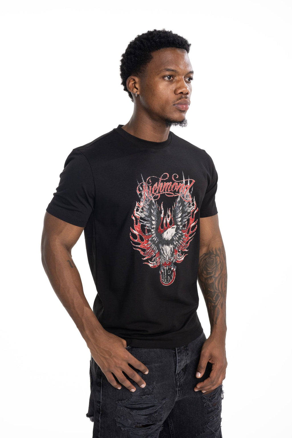 John Richmond  Mens T Shirt Pillai (Regular) | RMP26299TSM9-Black