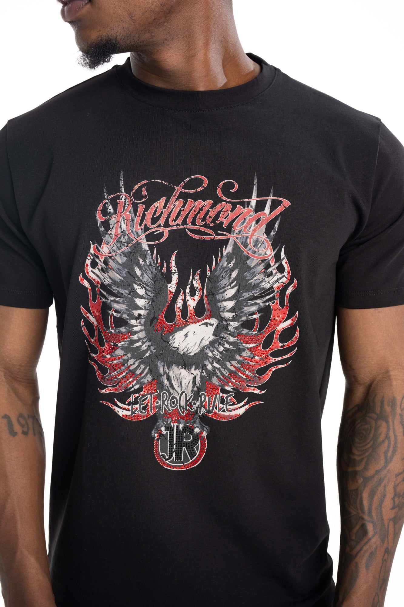 John Richmond  Mens T Shirt Pillai (Regular) | RMP26299TSM9-Black