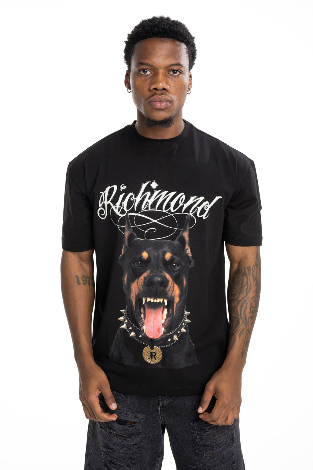 John Richmond Men's T Shirt Illapa (Regular) | RMP26301TSM9-Black