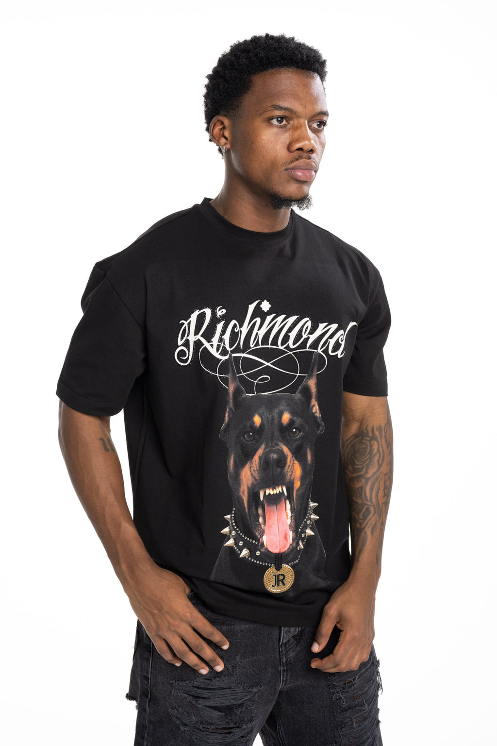 John Richmond Men's T Shirt Illapa (Regular) | RMP26301TSM9-Black