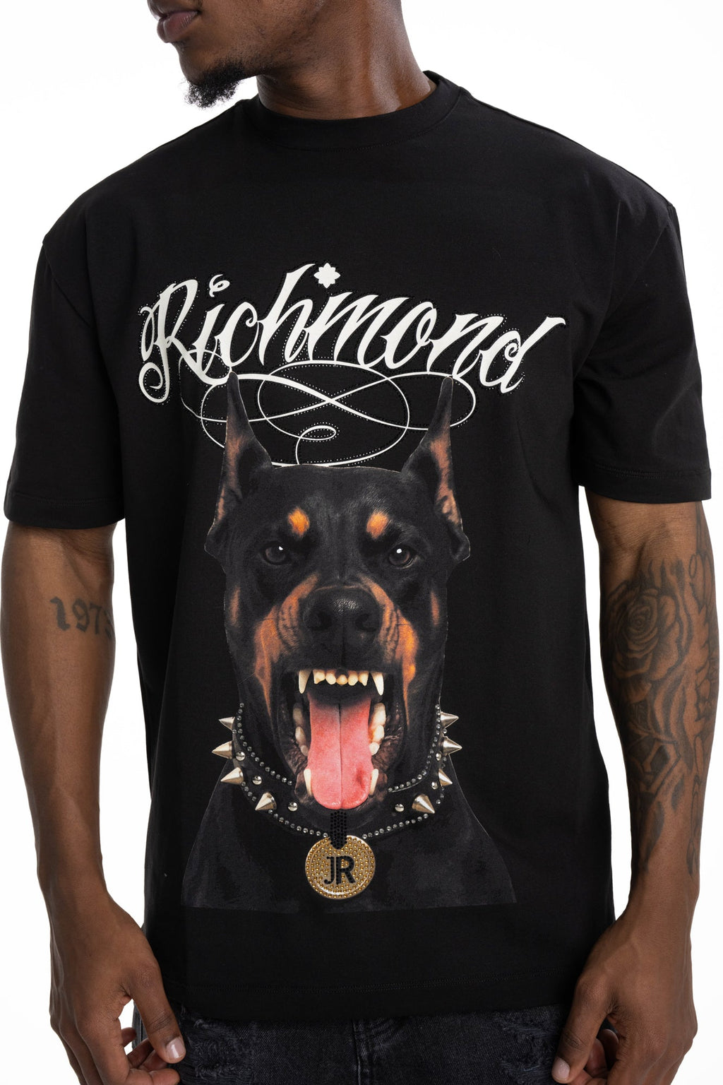 John Richmond Men's T Shirt Illapa (Regular) | RMP26301TSM9-Black