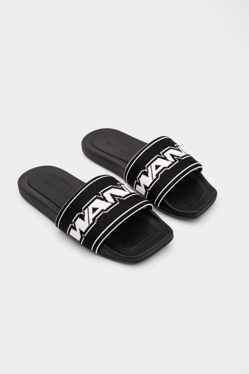 Alexander Wang AW Webbing Pool Slide Black | 30325S002-001