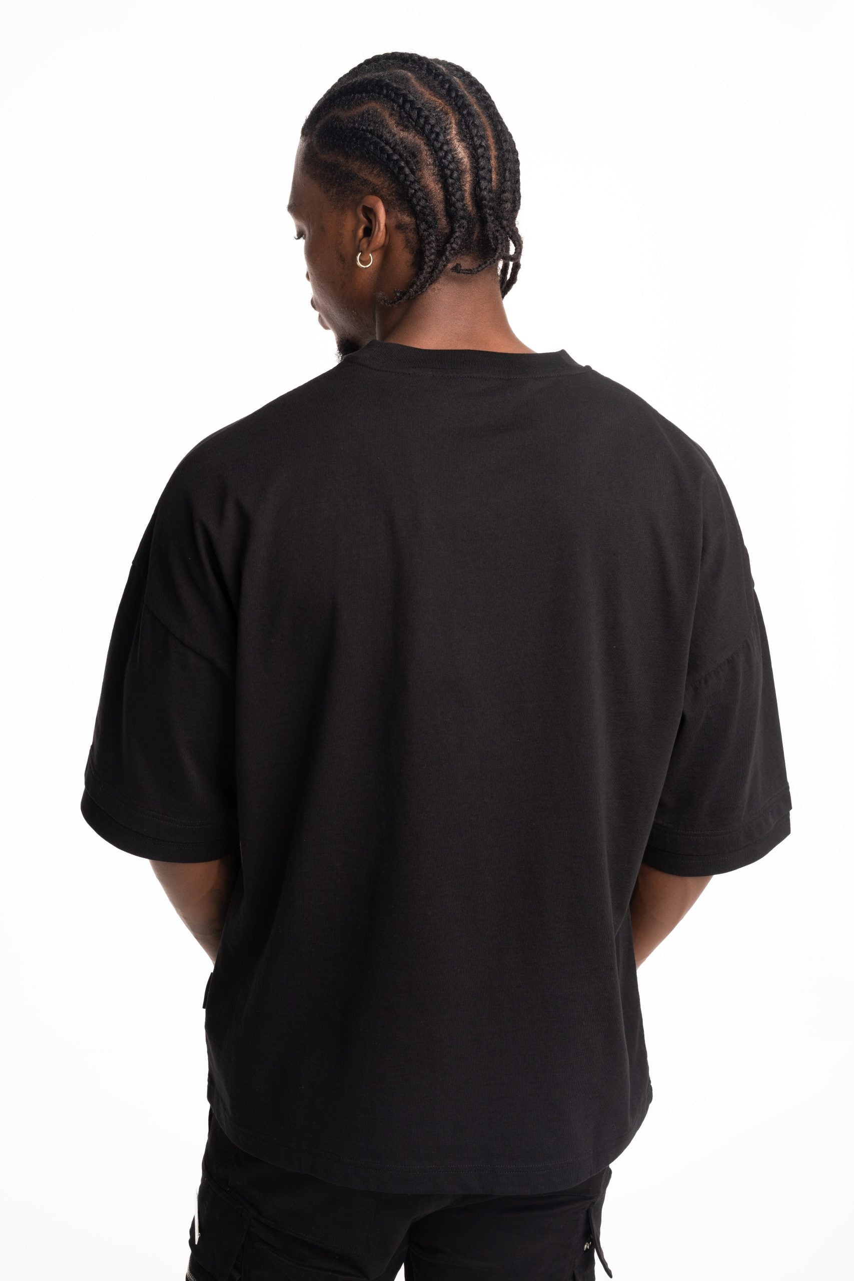 Palm Angels Men's Curved Logo Loose Double Tee | PMAA10QS26JER001-1010