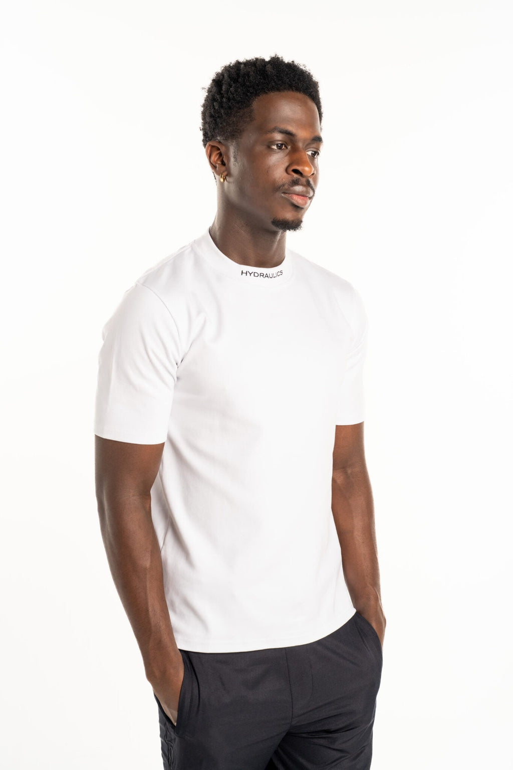 Hydraulics Men's Logo Embroidered Collar Tee White V2