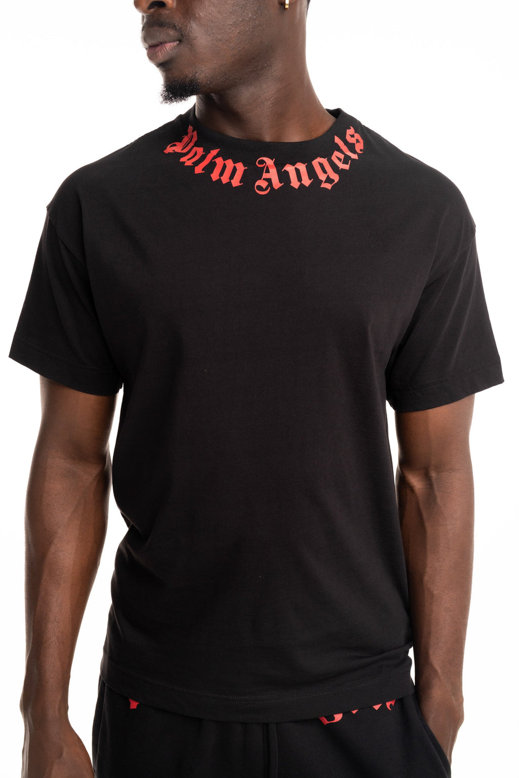 (Core) Palm Angels Men's Neck Logo Regular Tee | PMAA109S26JER008-1025