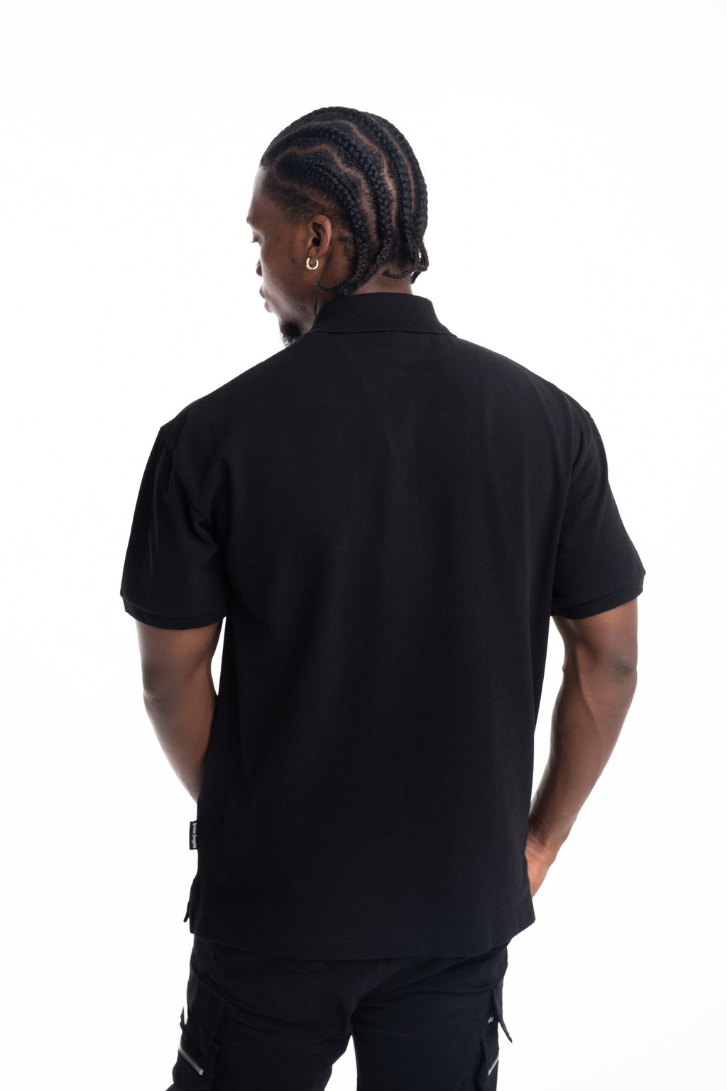 Palm Angels Men's Curved Logo SS Polo | PMGB012S26FAB002-1003