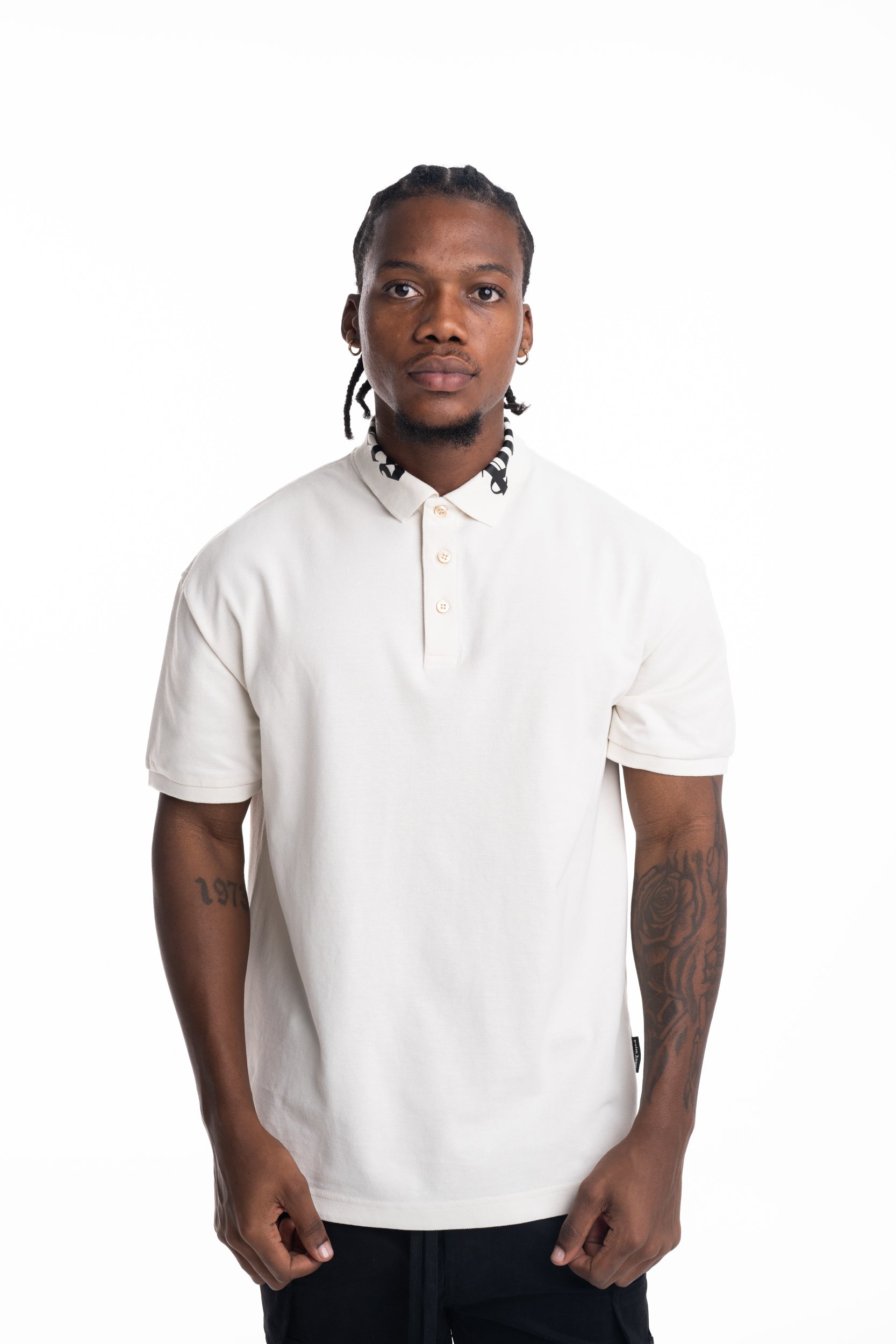 Palm Angels Men's Neck Logo SS Polo | PMGB012S26FAB003-0310