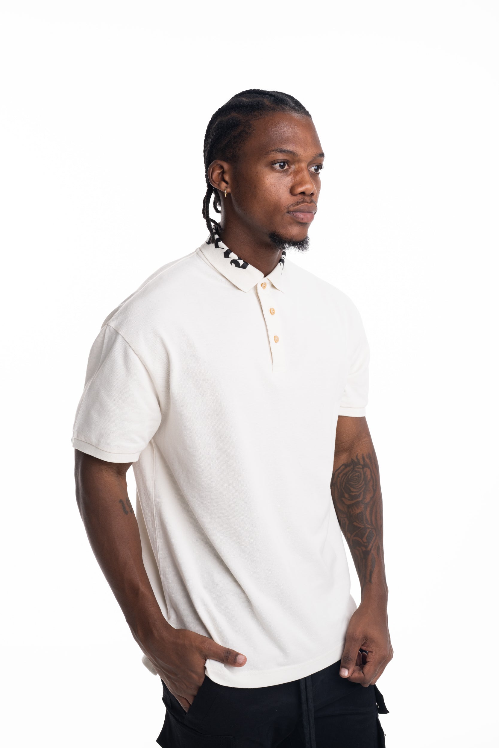 Palm Angels Men's Neck Logo SS Polo | PMGB012S26FAB003-0310