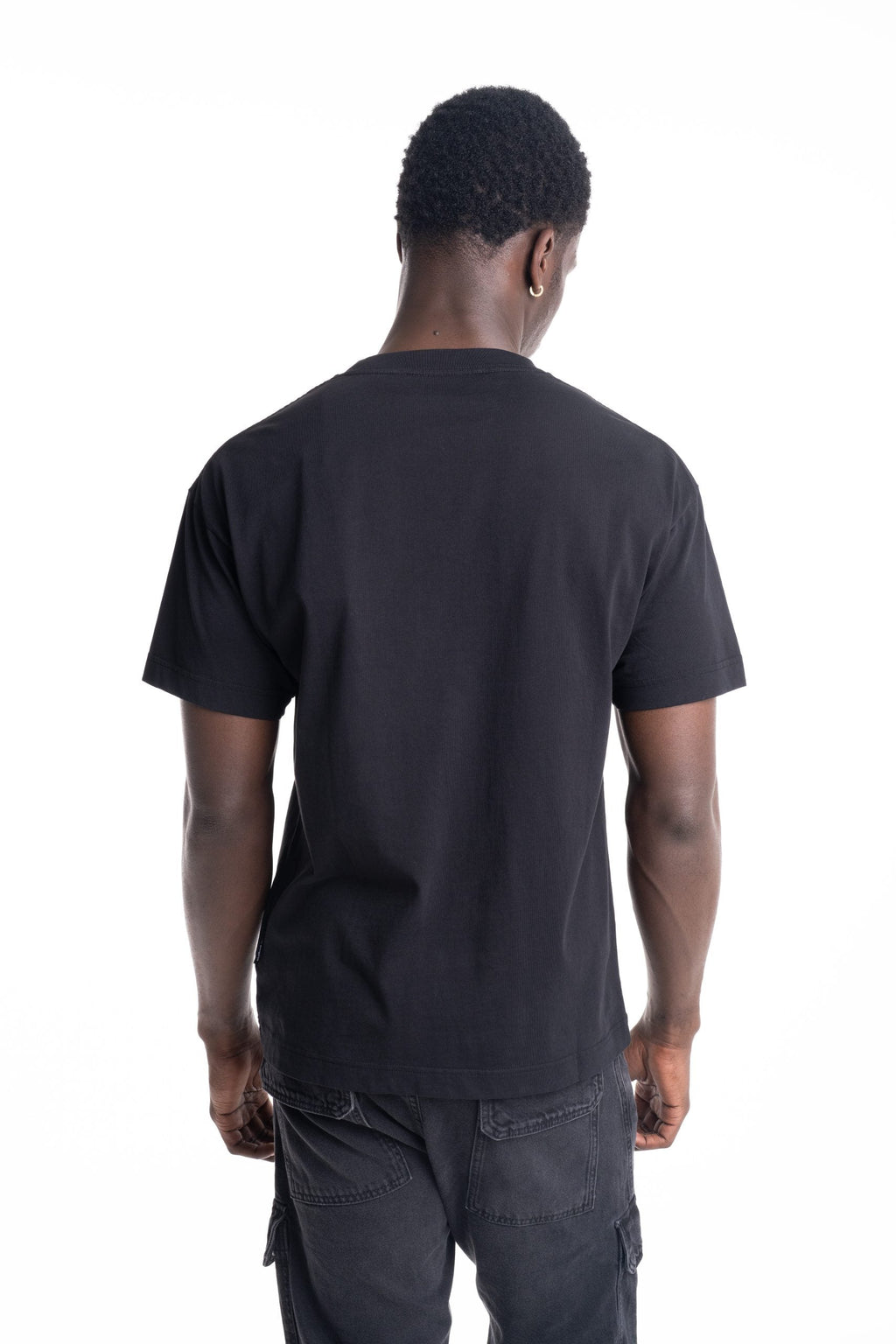 Palm Angels Men's Curved Logo Regular Tee | PMAA109S26JER00G-1003