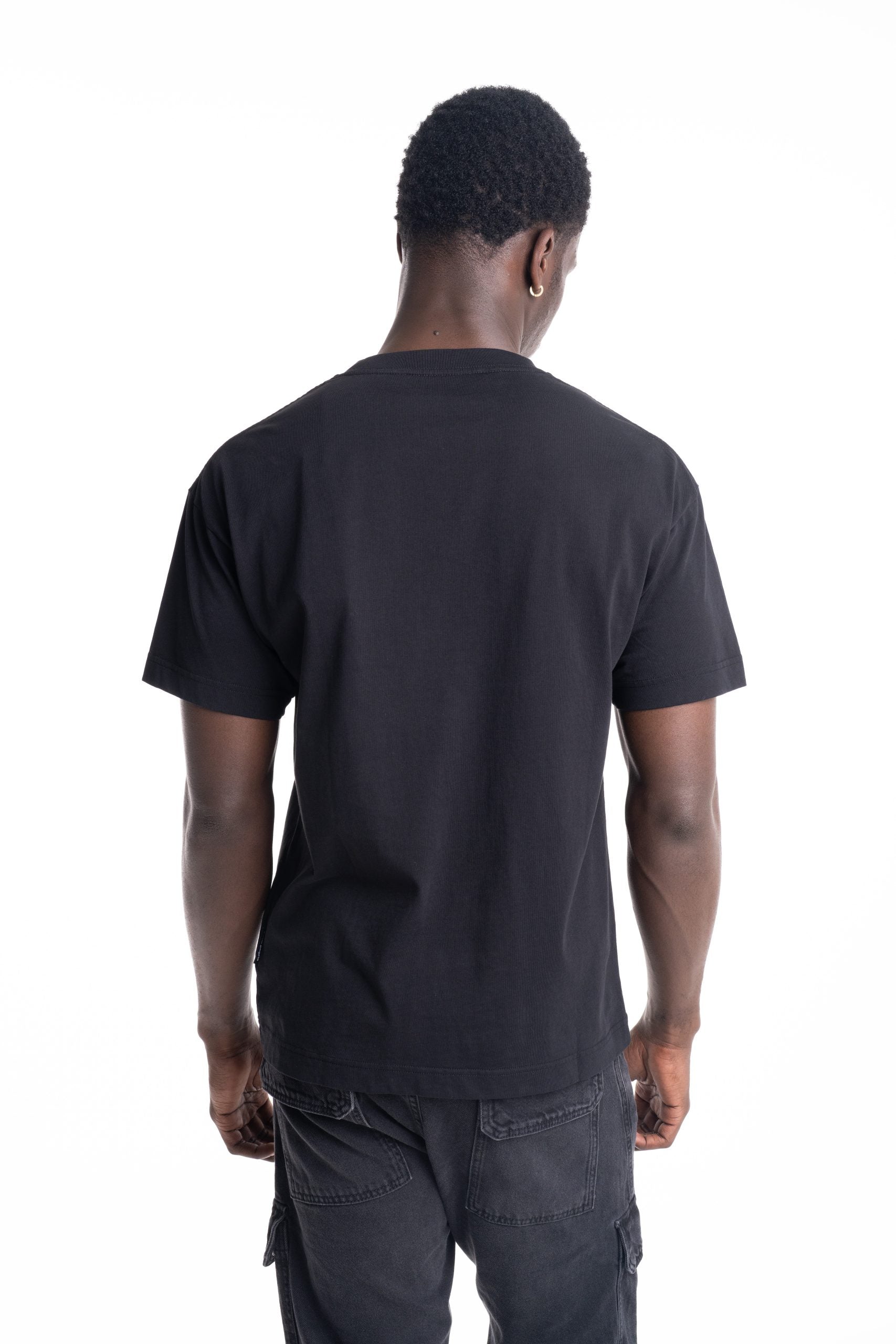 Palm Angels Men's Curved Logo Regular Tee | PMAA109S26JER00G-1003