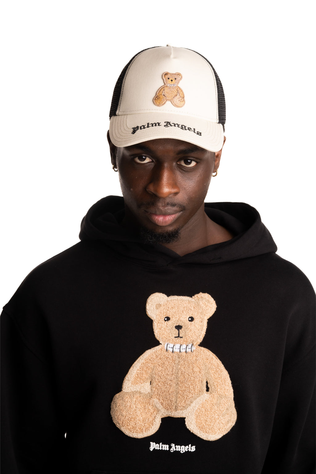 Palm Angels Men's Bear Trucker Cap | PMLB068S26FAB004-0360