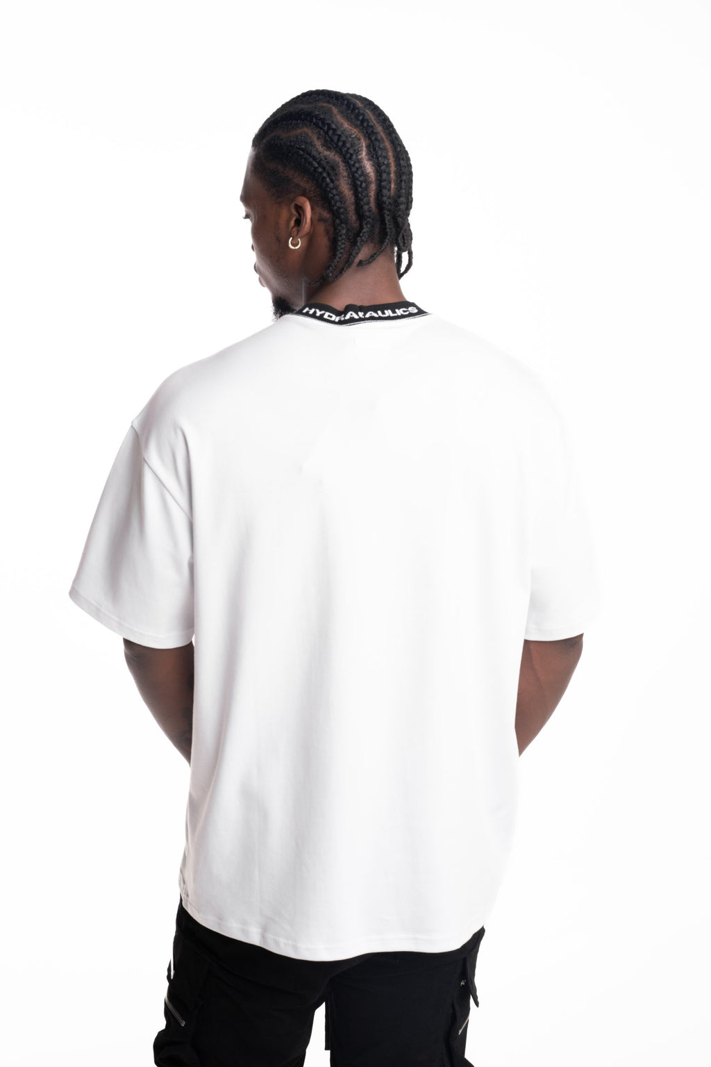 Hydraulics Contrast Branded Ribbing Oversized Fit T Shirt White |