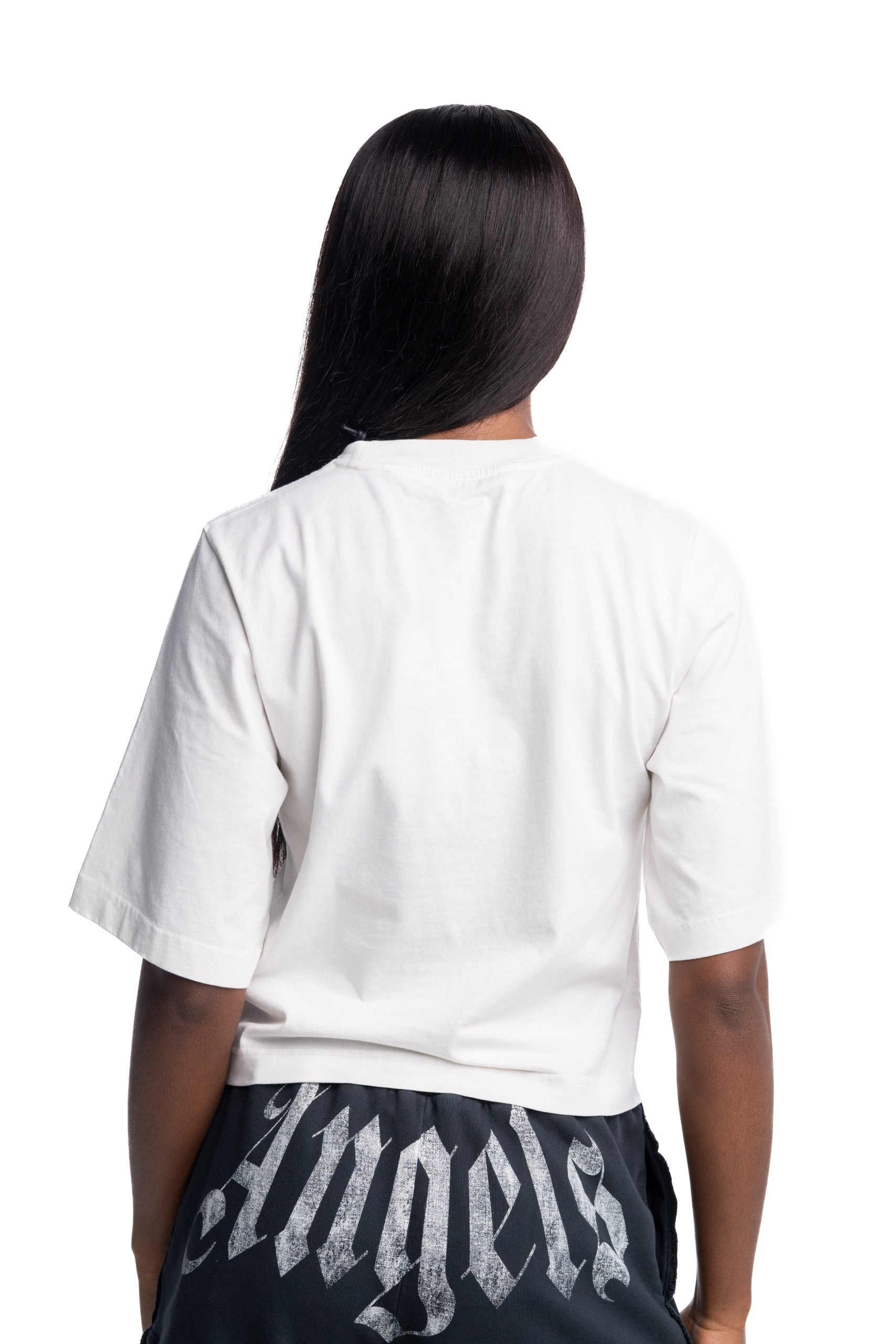 (Core) Palm Angels Ladies Curved Logo Boxy Tee | PWAA079S26JER004-0310