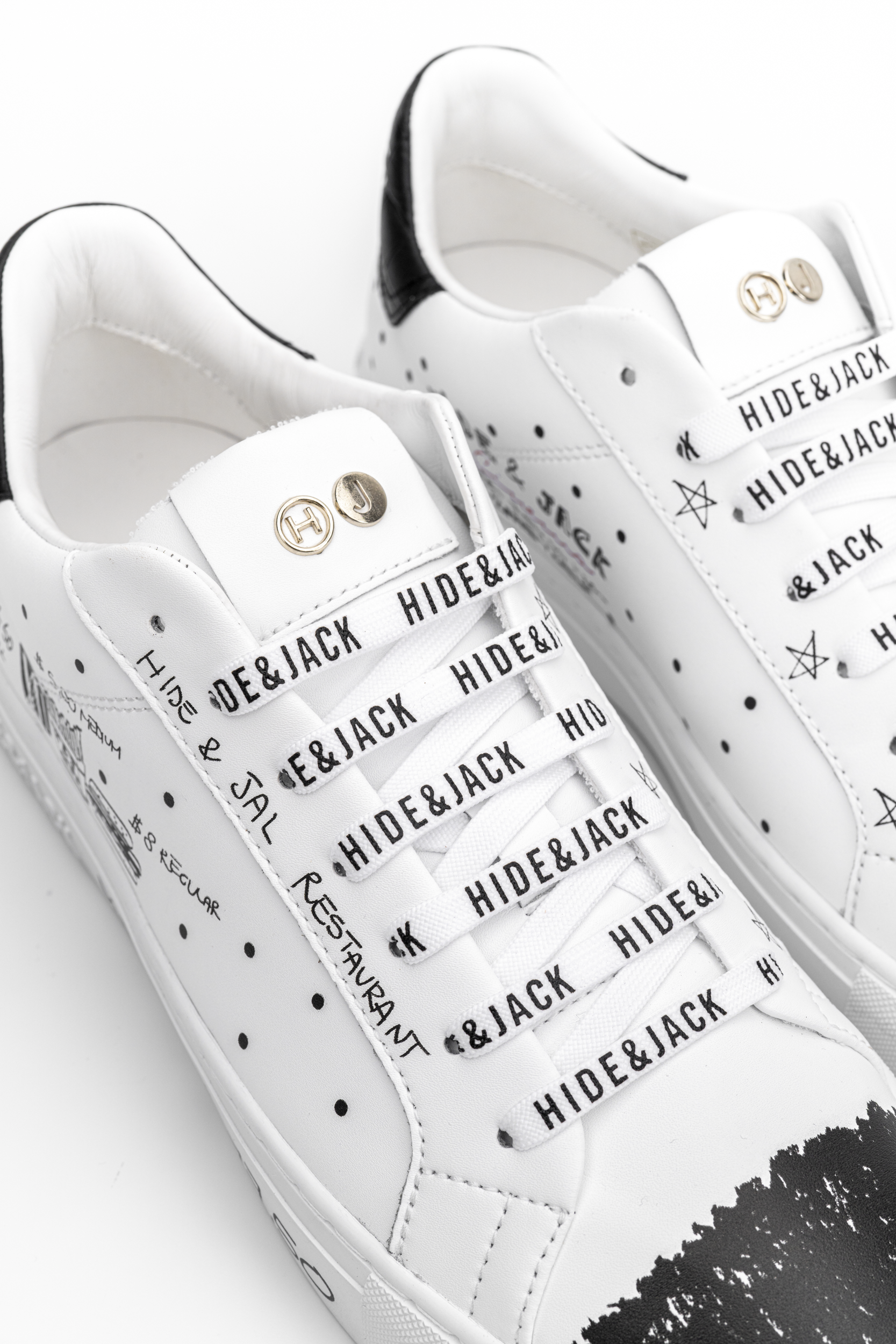 (Core) Hide & Jack Men's Essence Serigrafia Low Top Sneaker Cinema Edition White