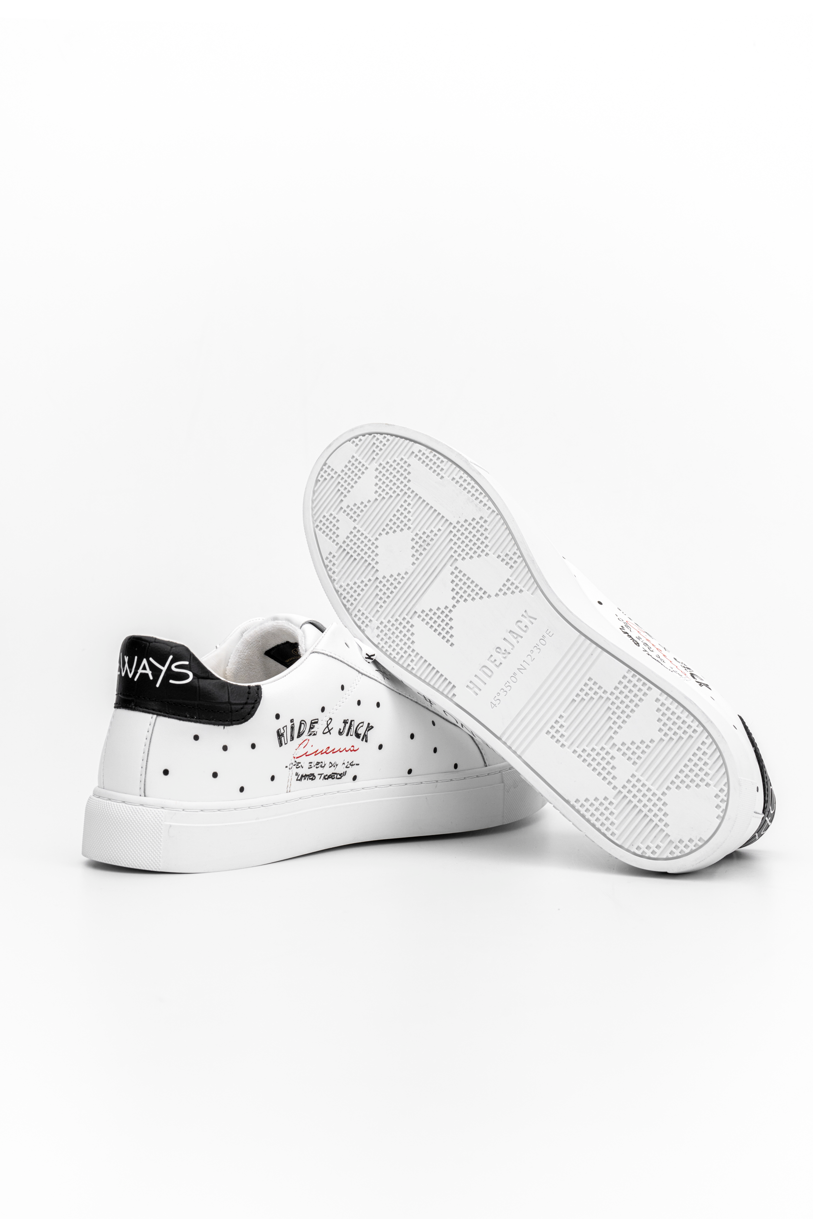 (Core) Hide & Jack Men's Essence Serigrafia Low Top Sneaker Cinema Edition White