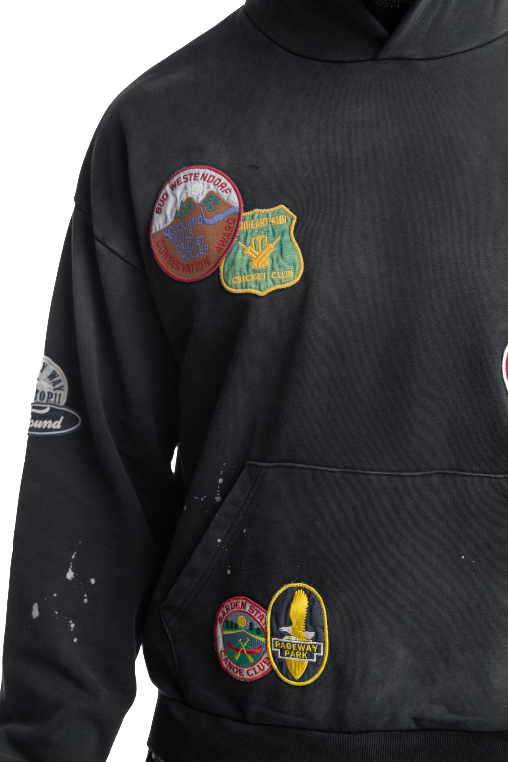 Found Men's Assorted Patchwork Hoodie Vintage Black | FOSS26HO06012-0027