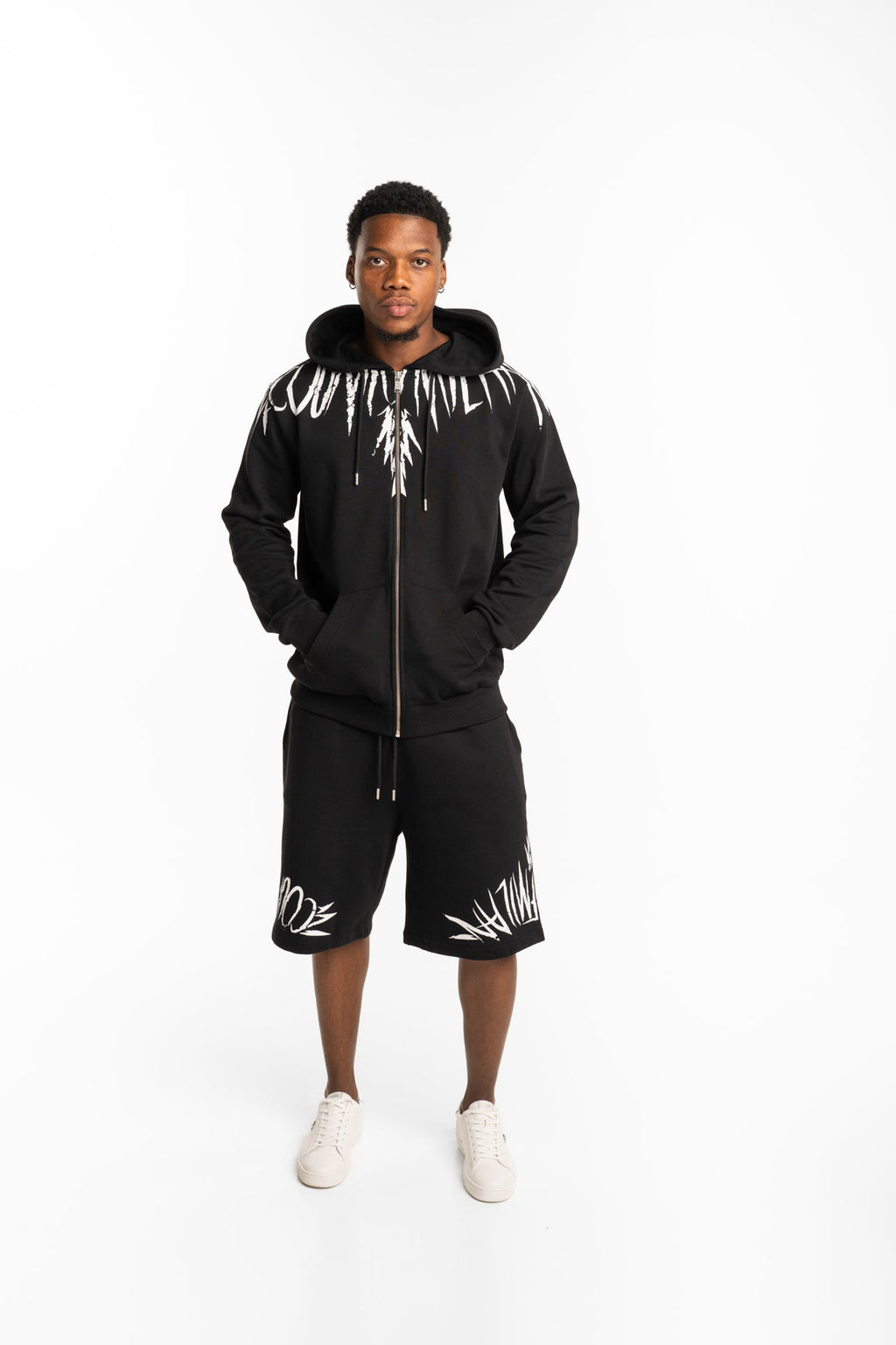 County of Milan Men's Zip Hoodie Black | S6CMMAZH001-Black