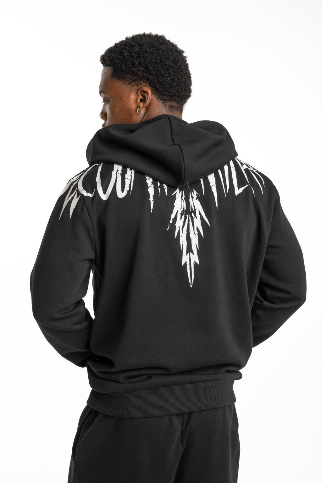 County of Milan Men's Zip Hoodie Black | S6CMMAZH001-Black