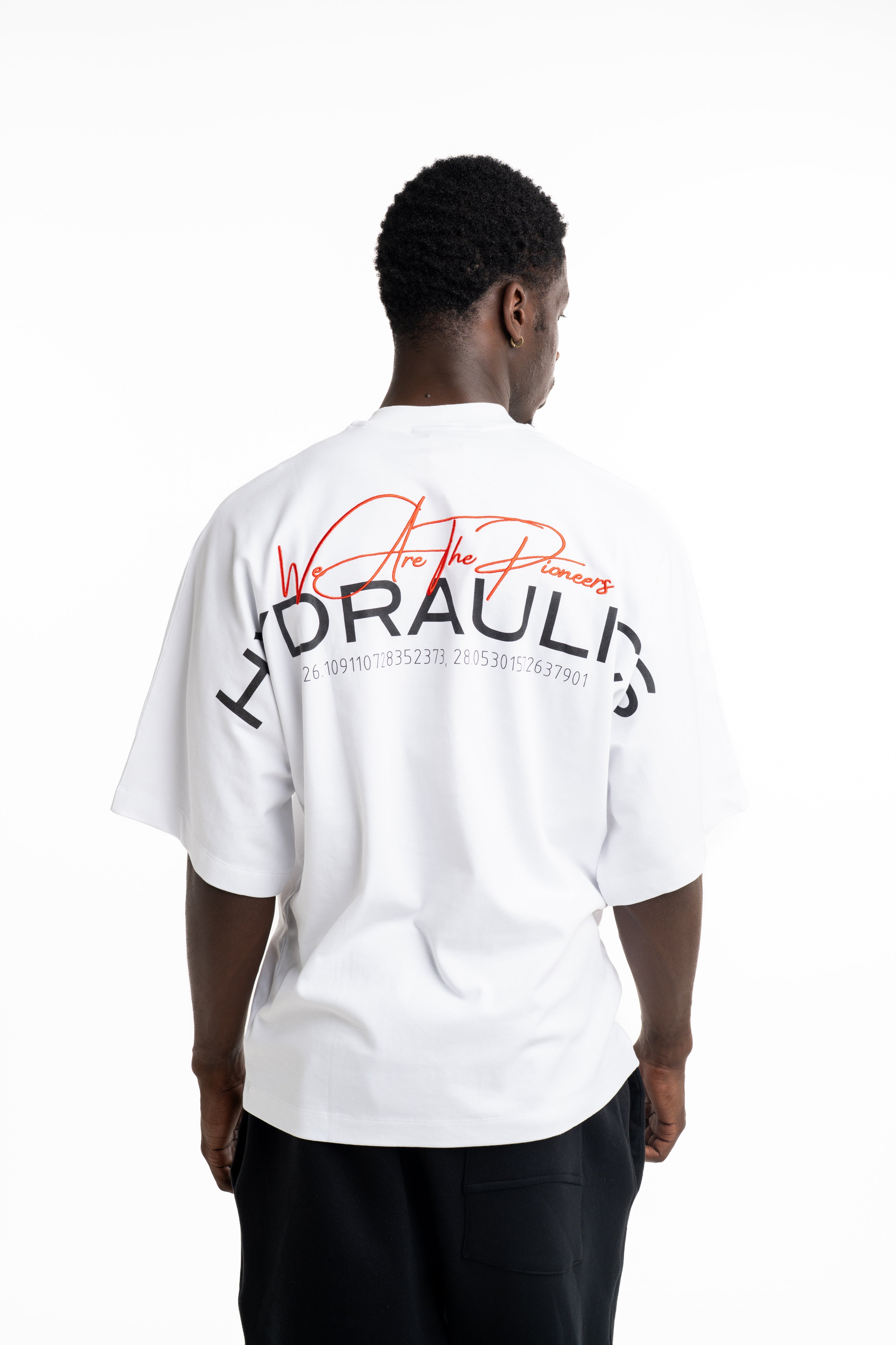 Hydraulics Men's We Are The Pioneers Co-ordinates Super Oversized T Shirt White |