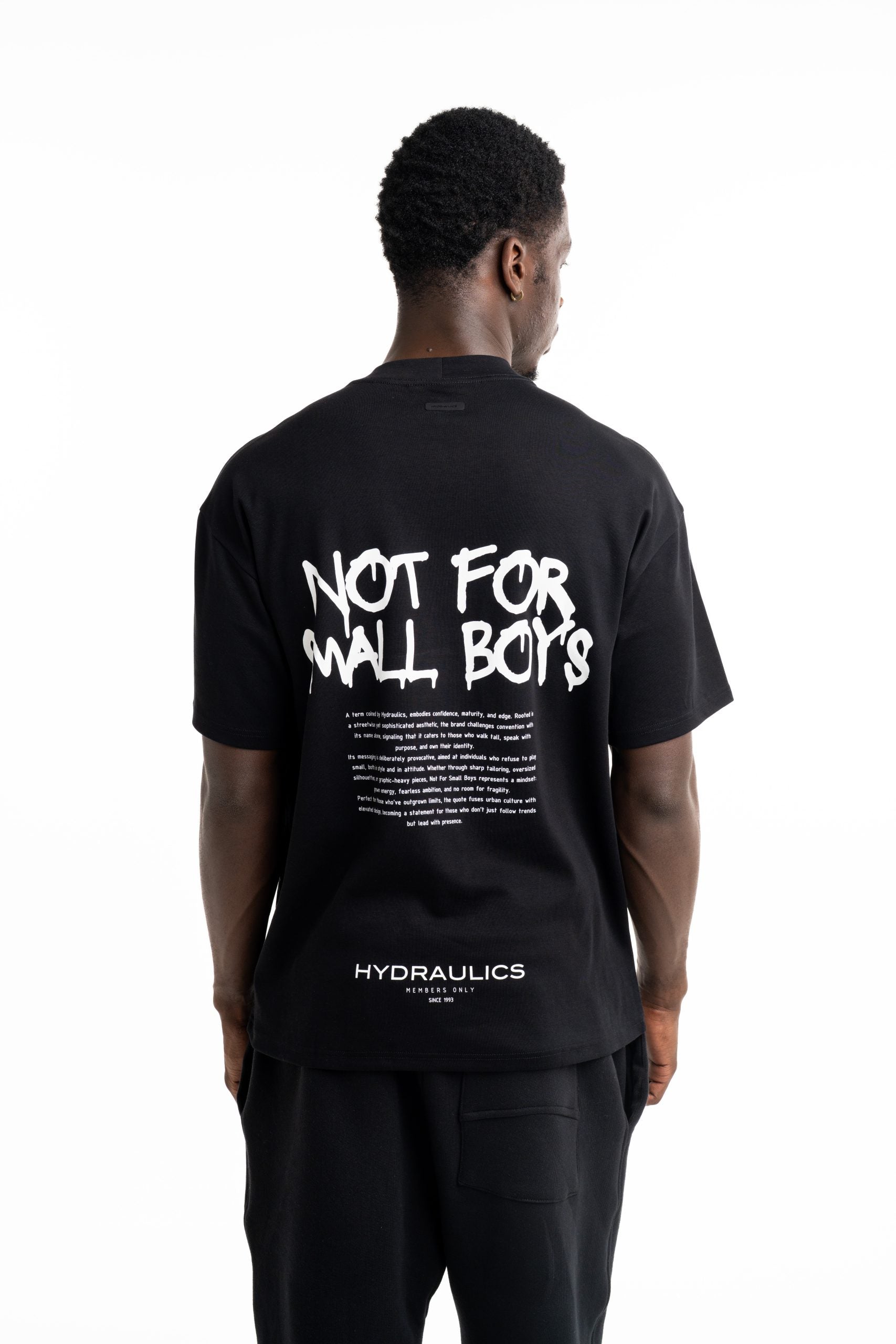 Hydraulics Men's Not For Small Boys V4 Oversized Fit T Shirt Black |