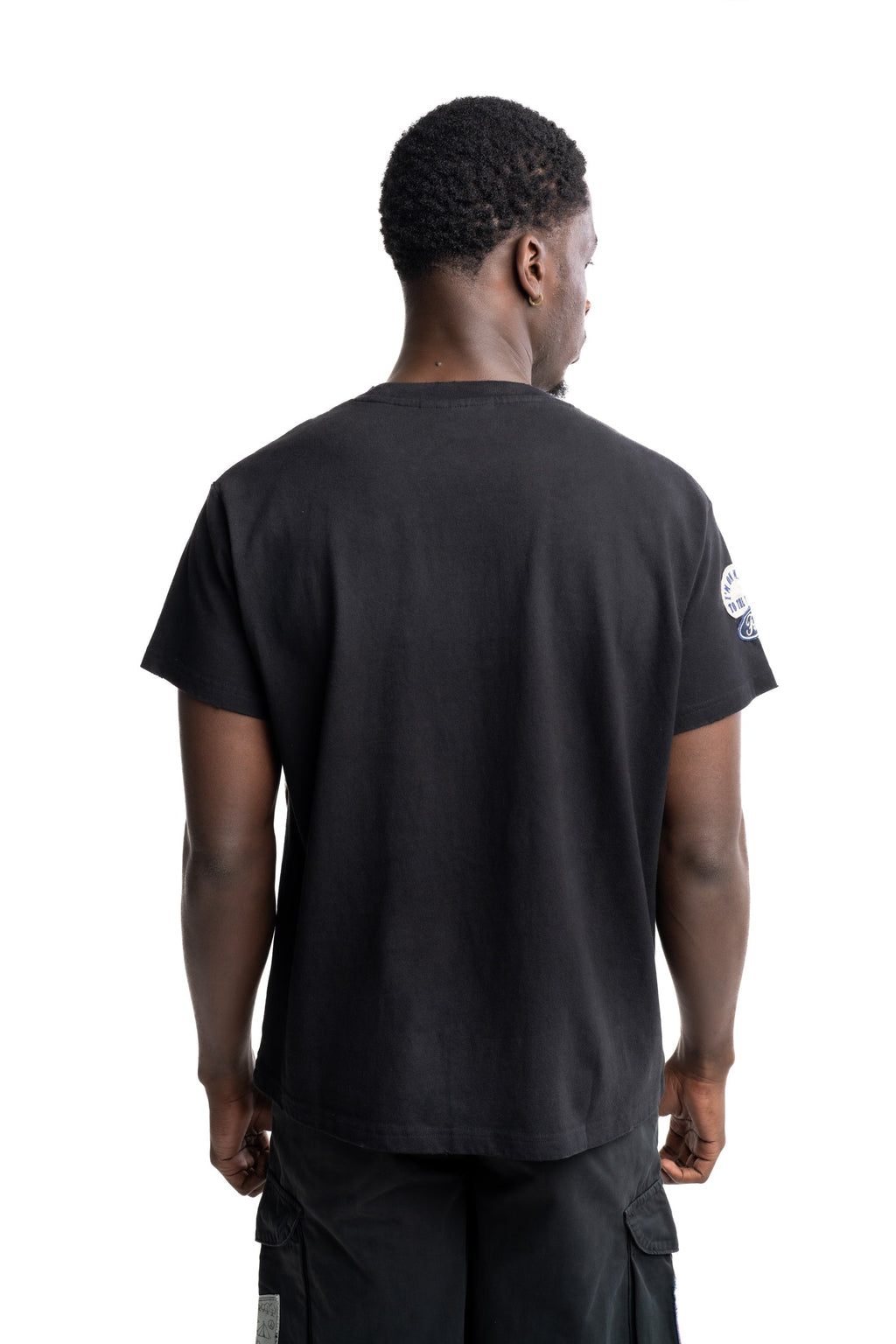 Found Men's Embroidered Patches Camp Tee Washed Black | FOSS26TT10012-0392