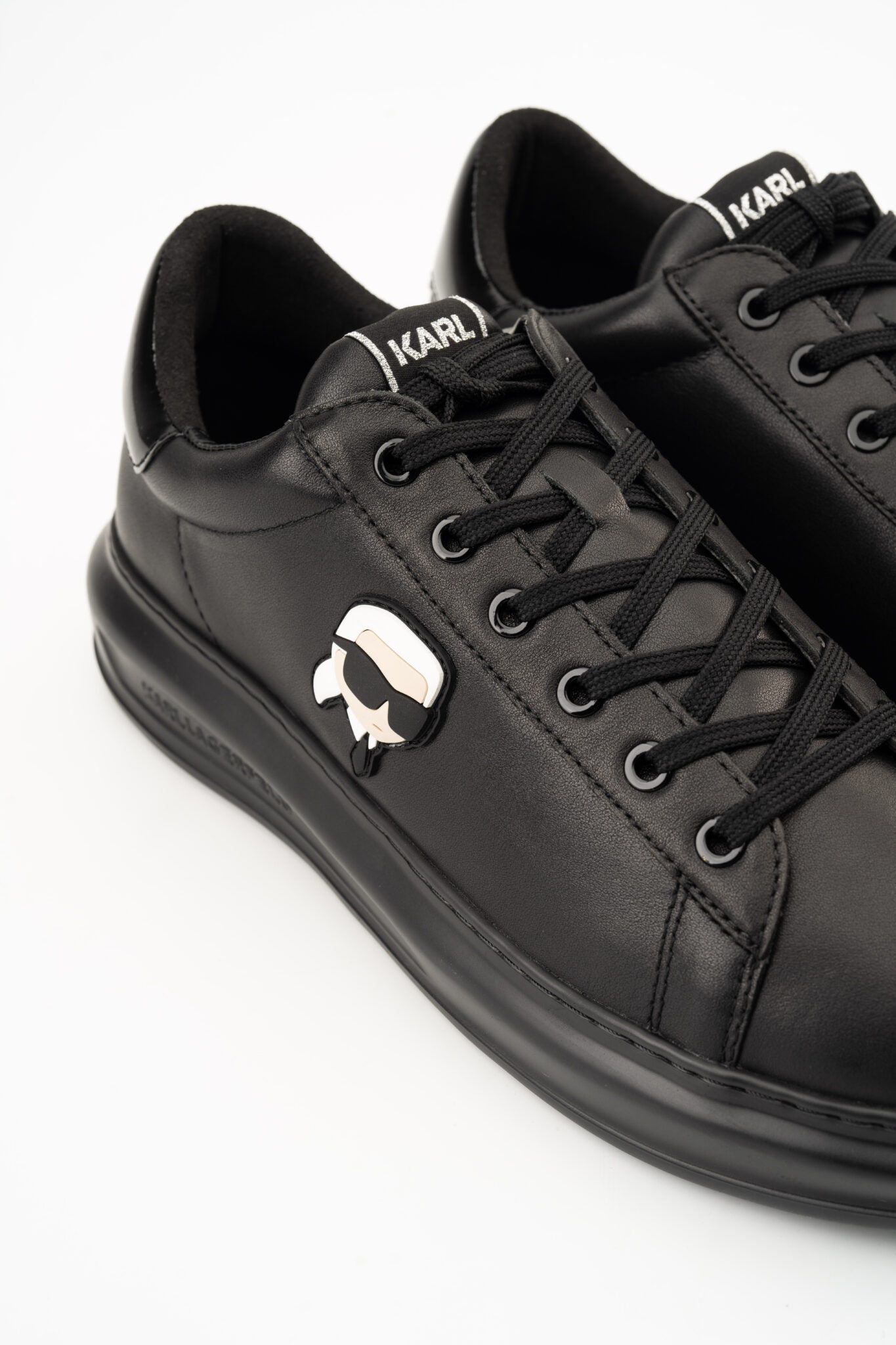 (Core) Karl Lagerfeld Men's NFT Lo Lace Black Lthr/Mono | KL52530N-00X