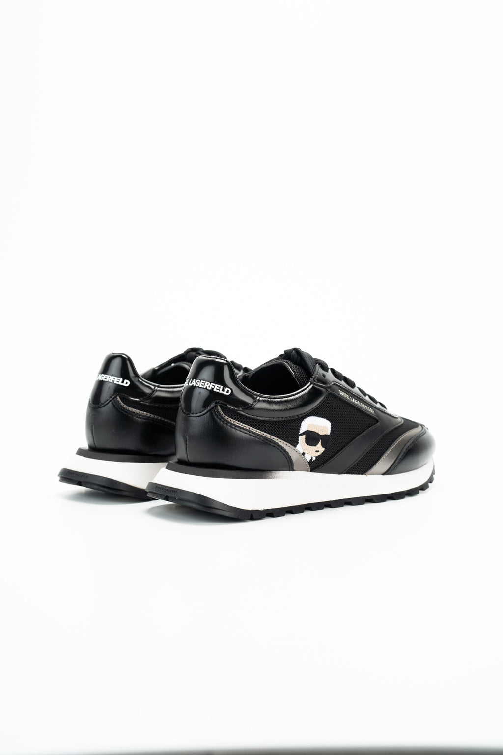 Karl Lagerfeld Ladies Kairo NFT Peep Lo Lace Black Lthr & Textile | KL61131N-400