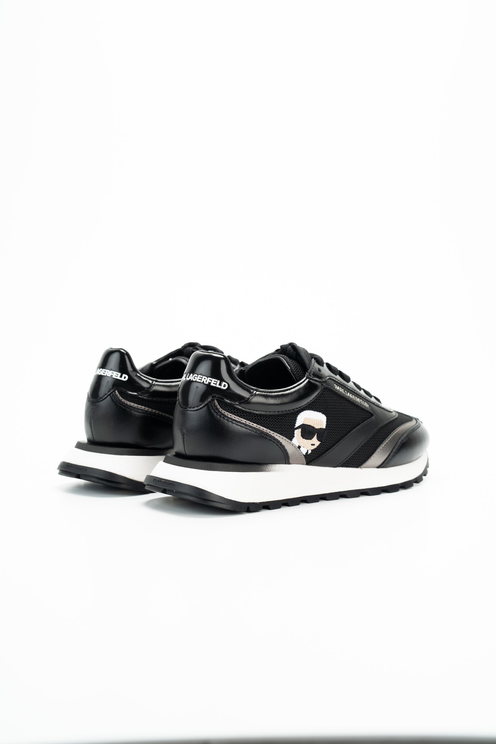 Karl Lagerfeld Ladies Kairo NFT Peep Lo Lace Black Lthr & Textile | KL61131N-400