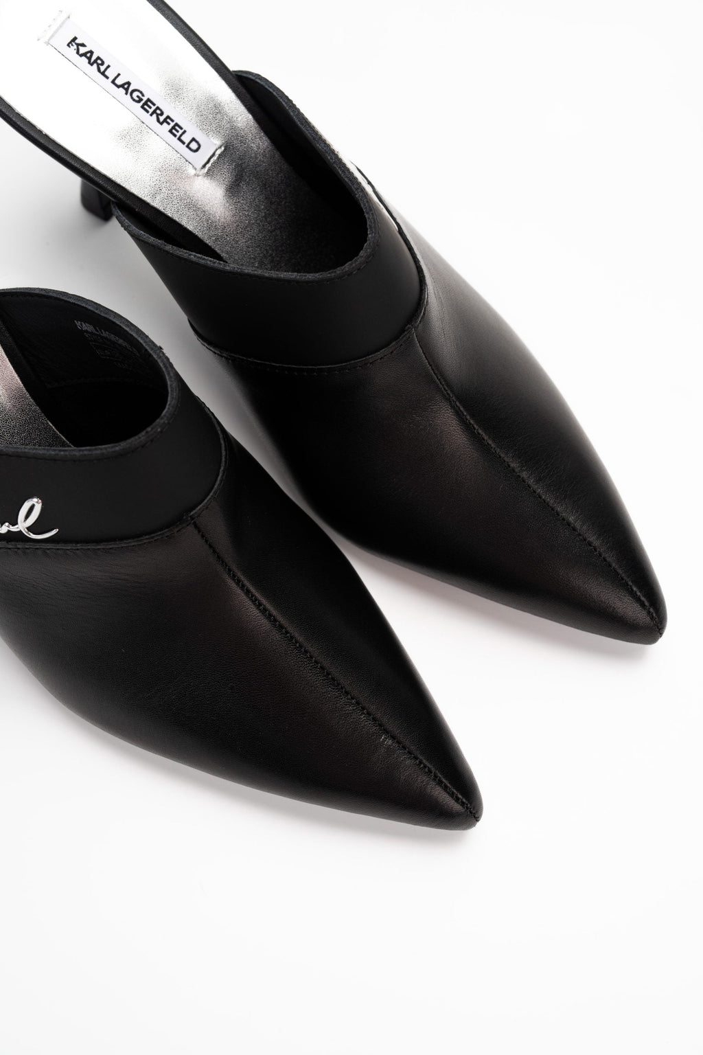 Karl Lagerfeld Ladies Sienna Mule Black Lthr w/Silver | KL32701-00S