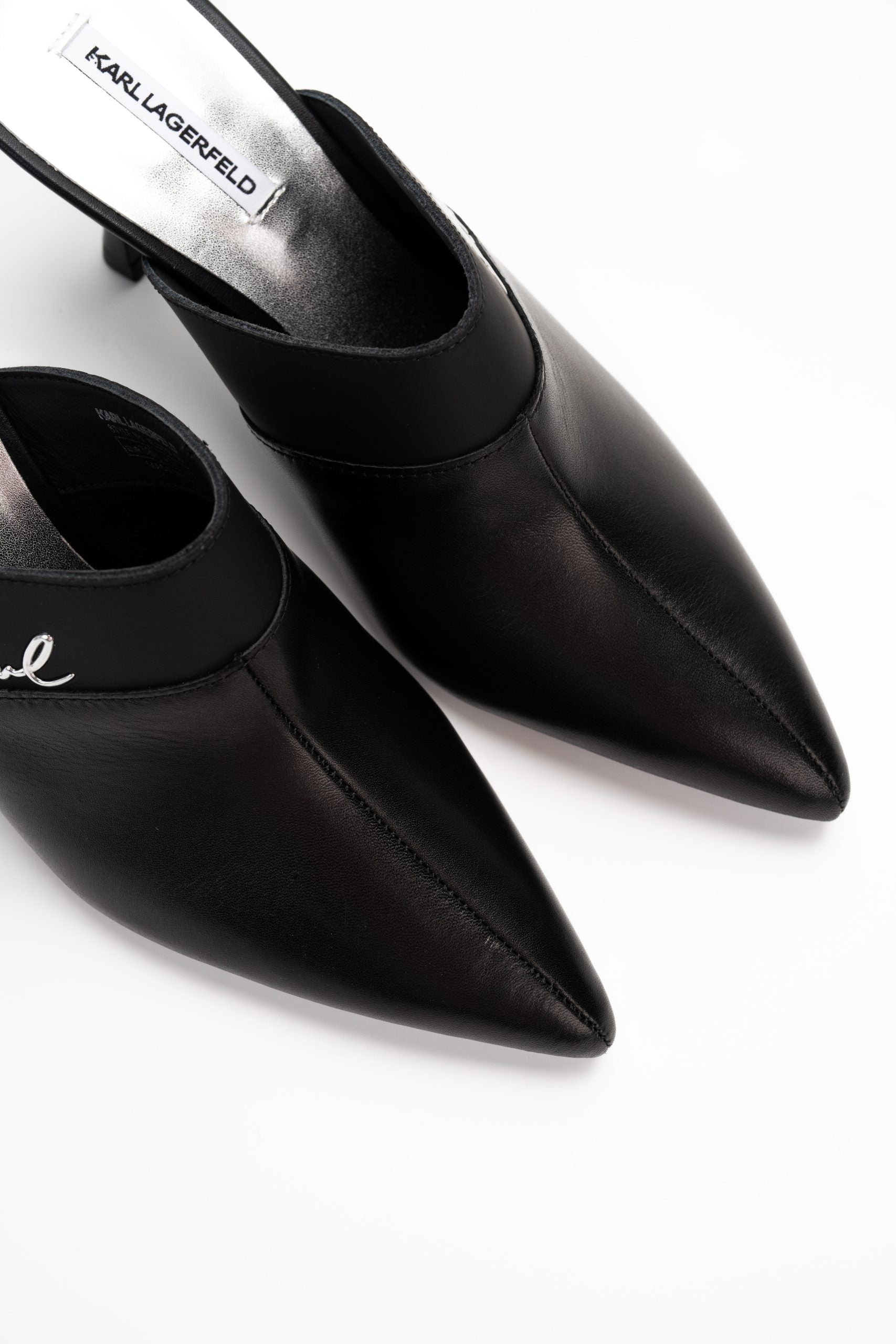 Karl Lagerfeld Ladies Sienna Mule Black Lthr w/Silver | KL32701-00S
