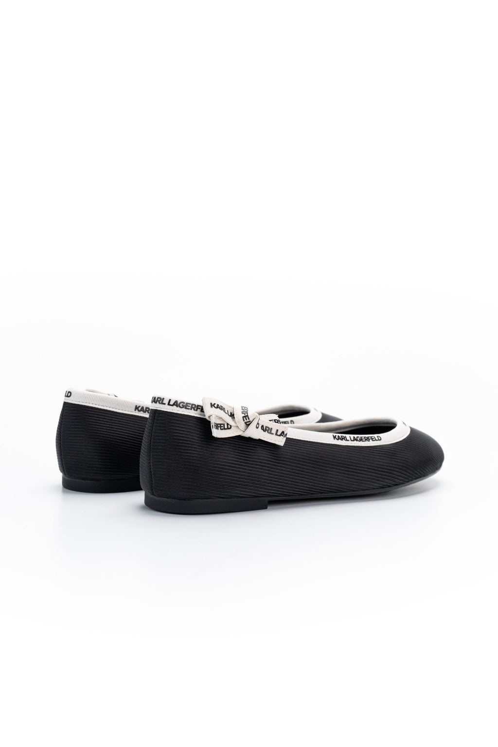 Karl Lagerfeld Ladies Karo Ribbon Collar Pump Black Nylon Textile | KL40129-H00