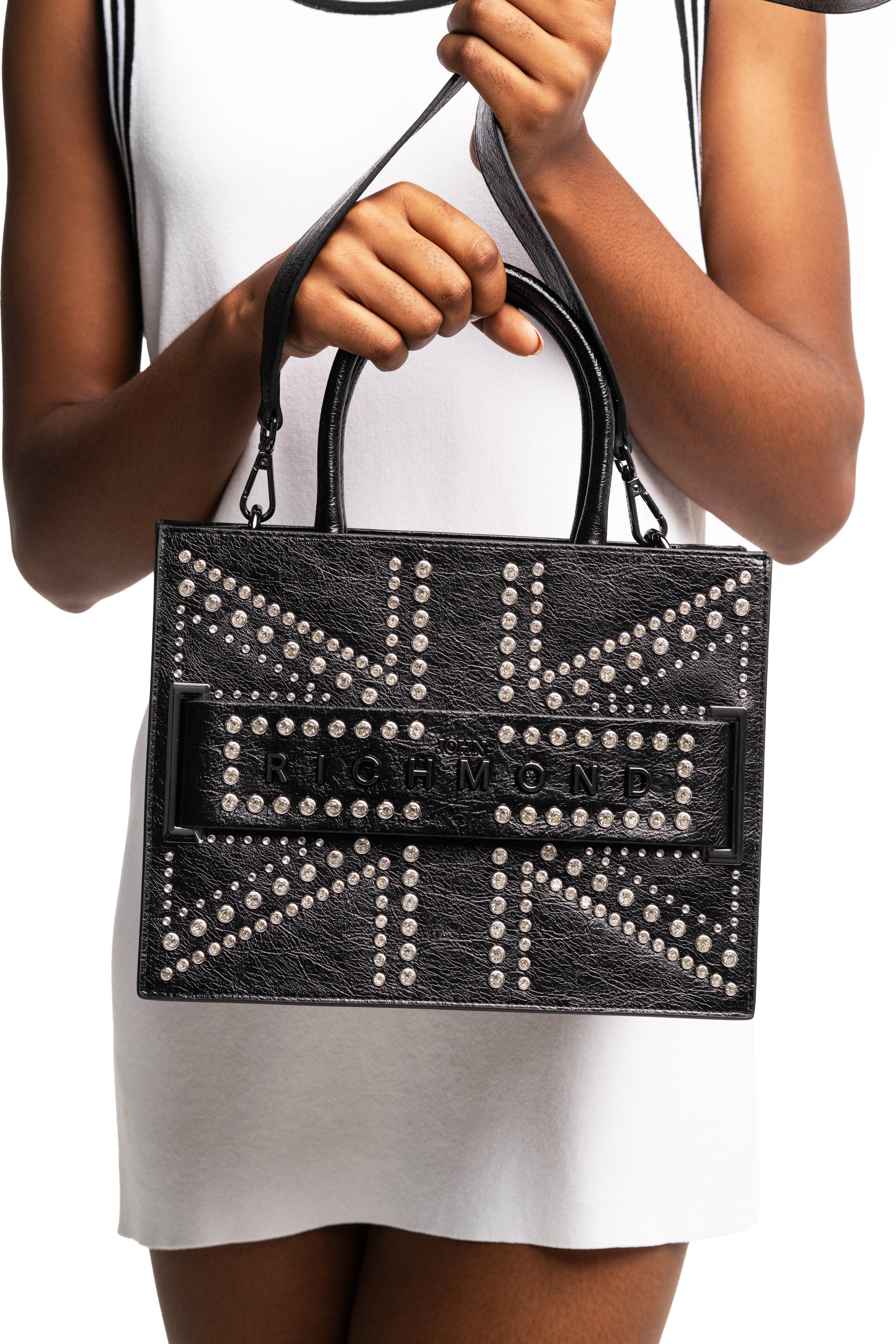 John Richmond Ladies Akod Tote Bag | RWP26143BOAPX-Black
