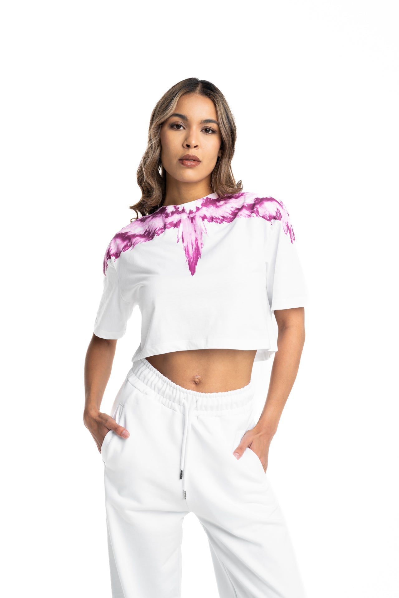 County of Milan Ladies T Shirt | 26ECM30122 -White/Pink