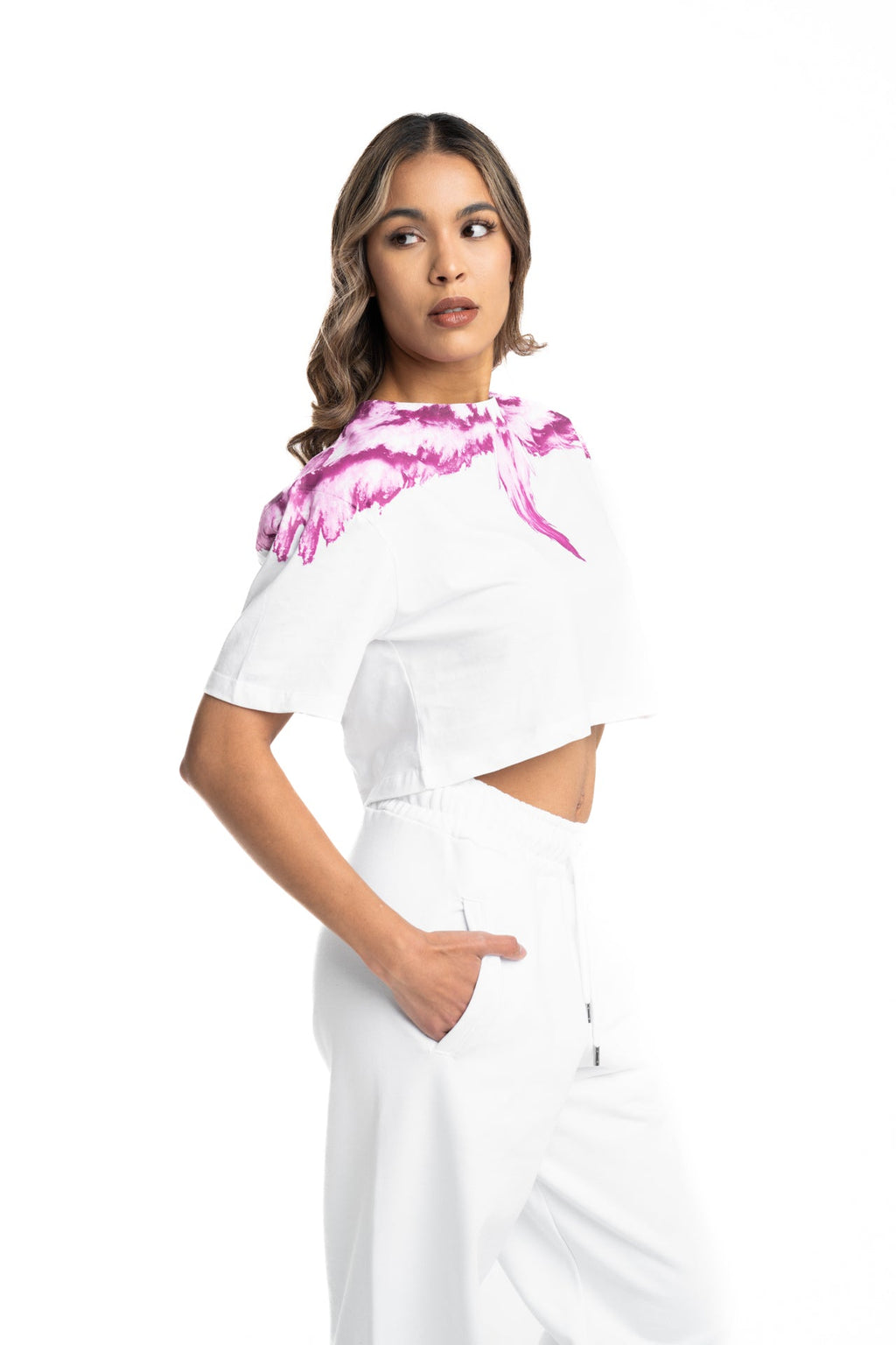 County of Milan Ladies T Shirt | 26ECM30122 -White/Pink